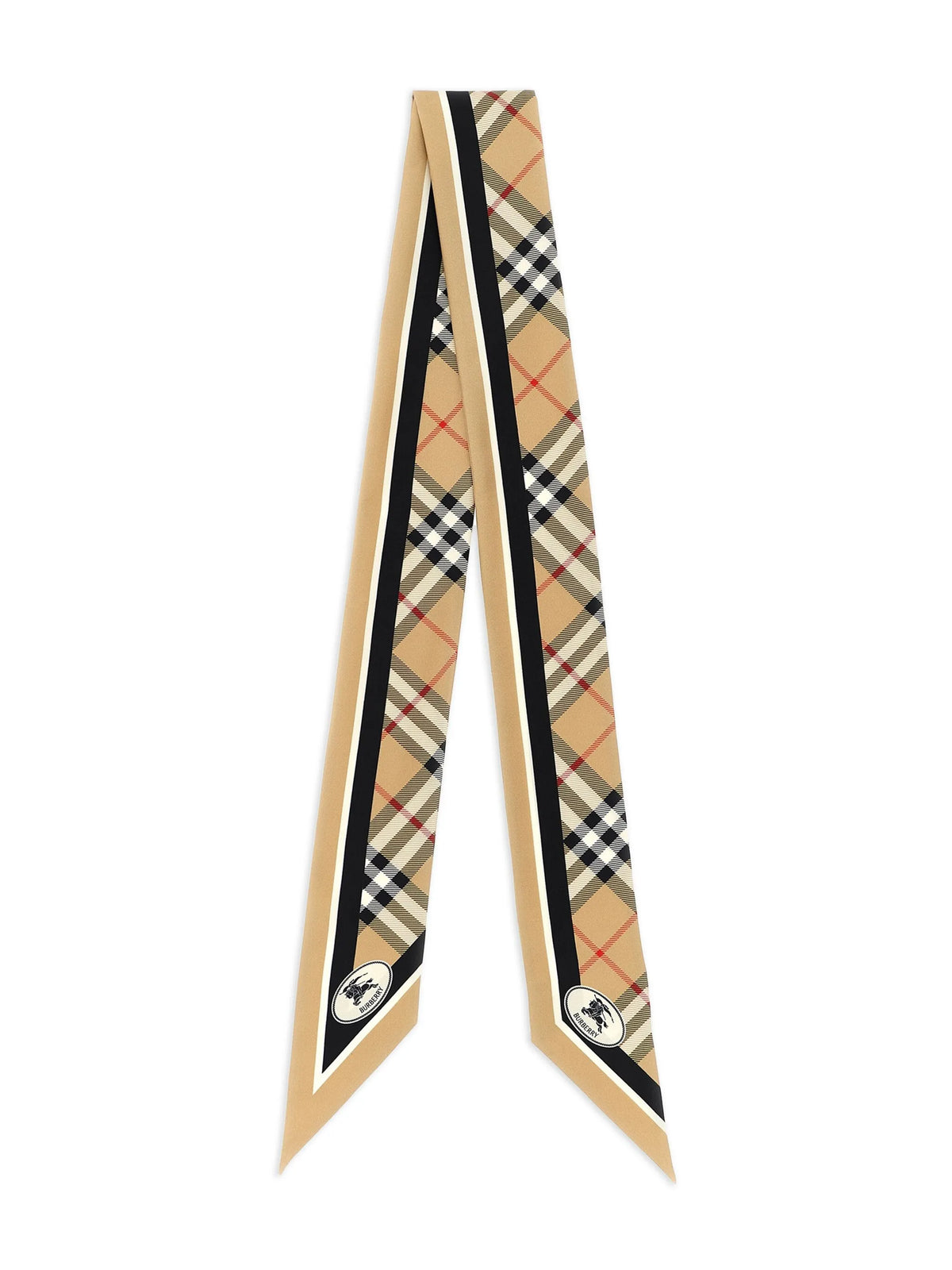skinny Check silk scarf