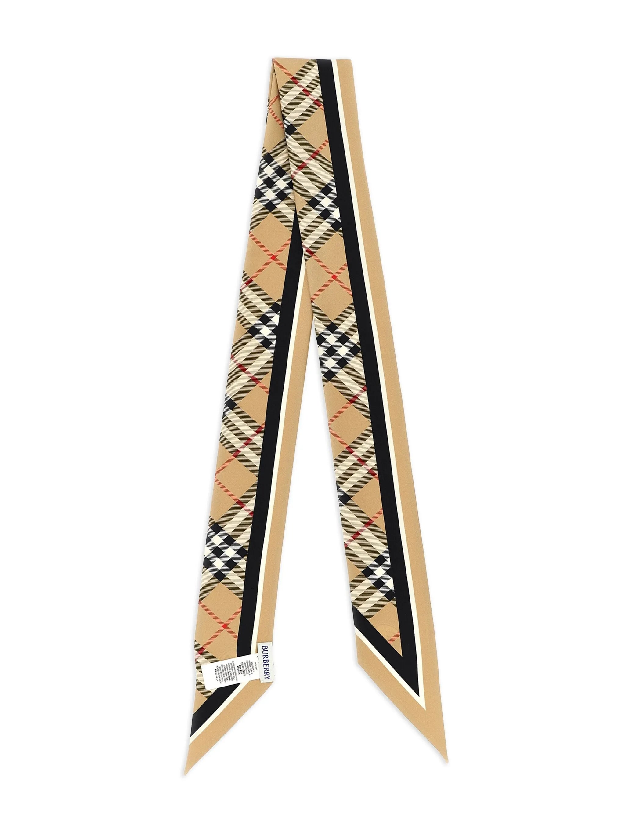 skinny Check silk scarf