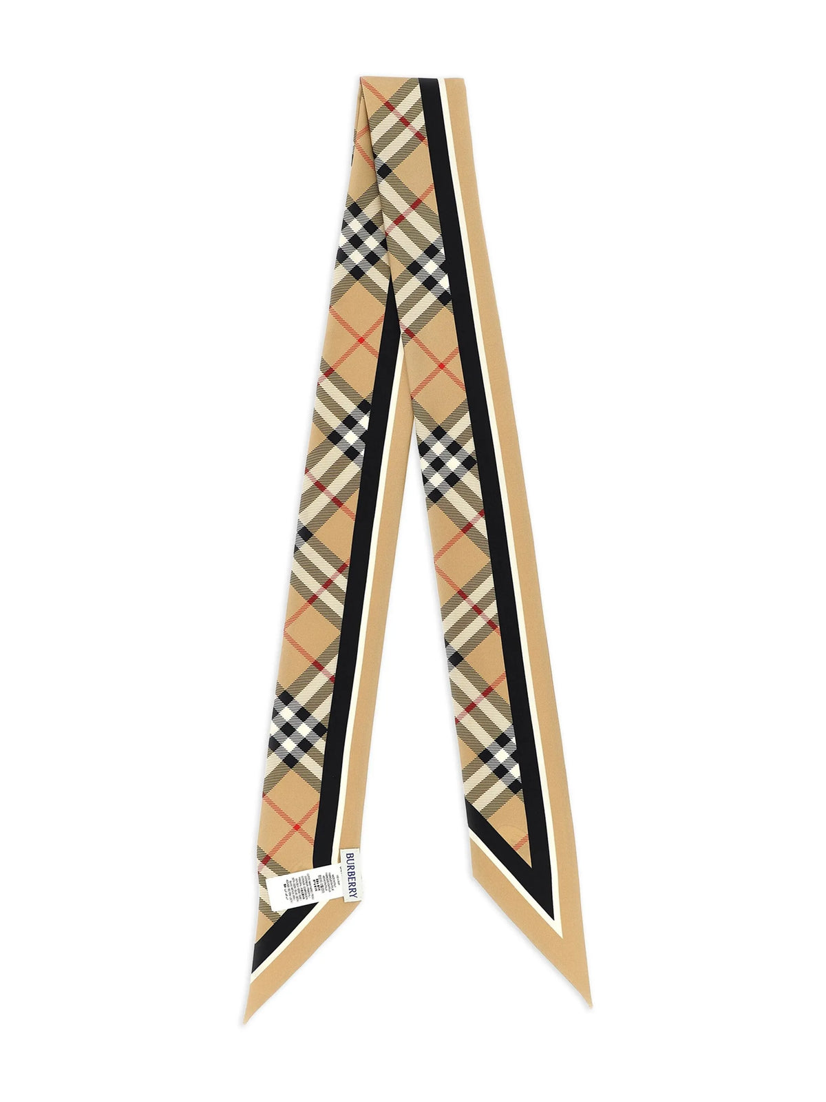 skinny Check silk scarf