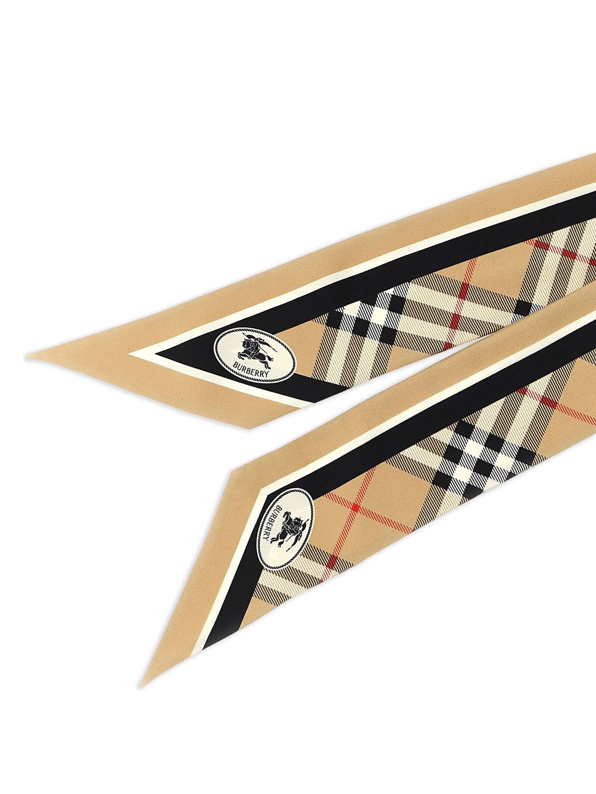 skinny Check silk scarf