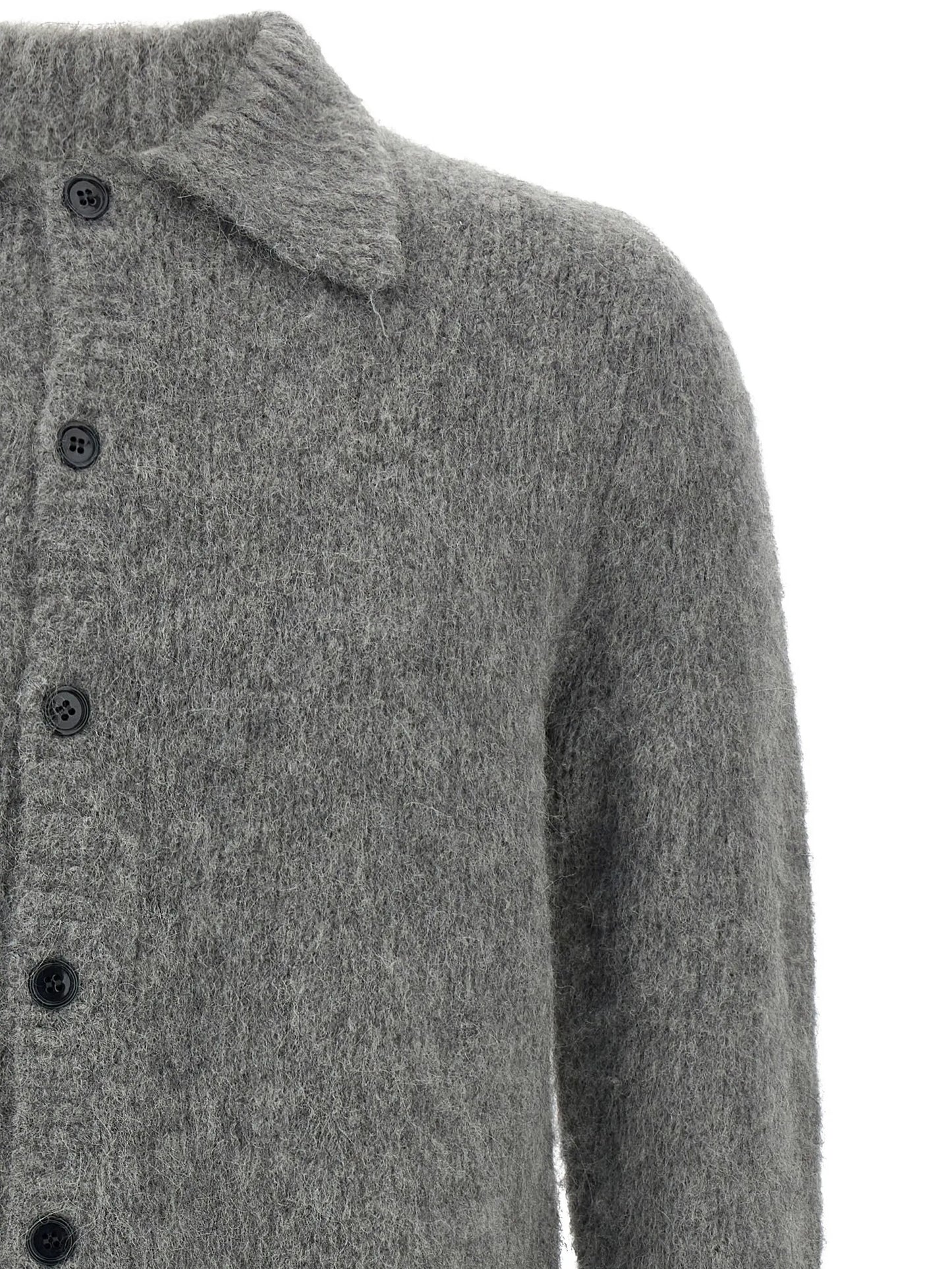 shirt-collar button cardigan