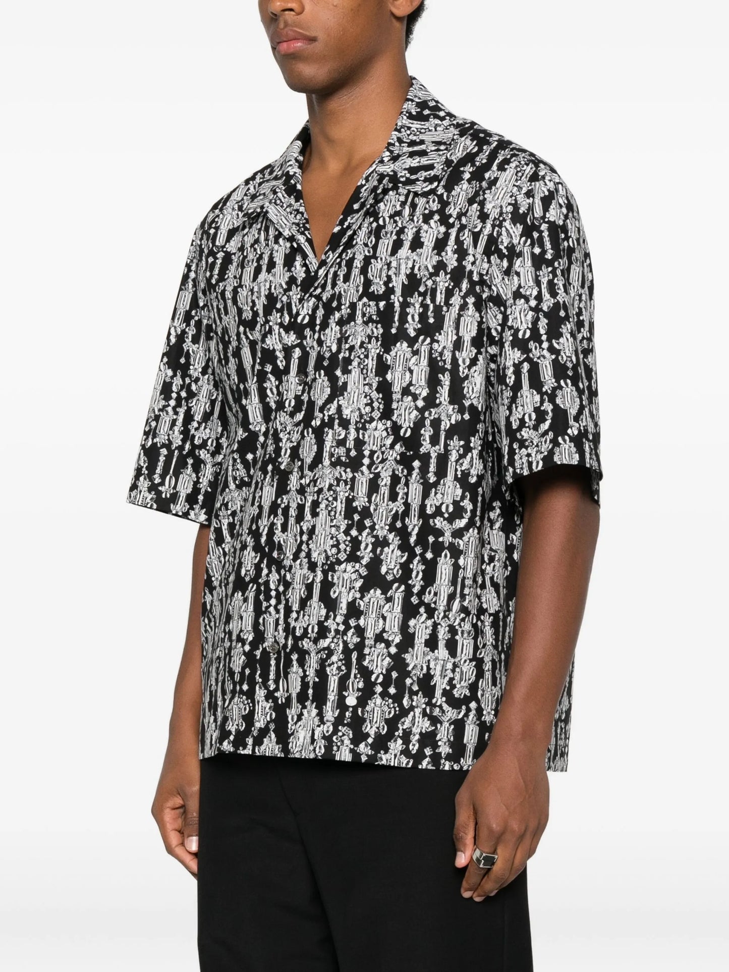 crystal-pattern short-sleeve shirt