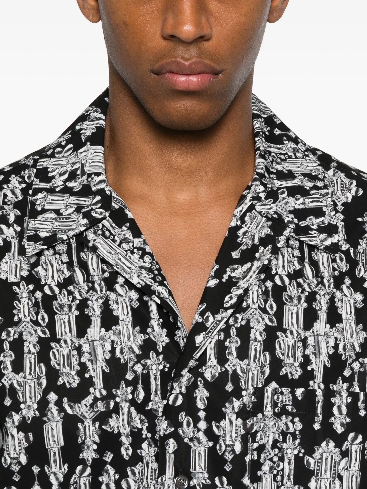 crystal-pattern short-sleeve shirt