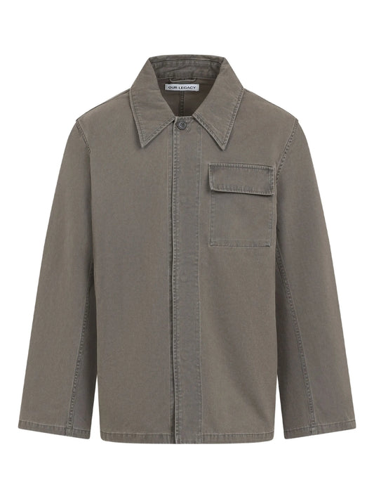 button-fastening pocket shirt jacket