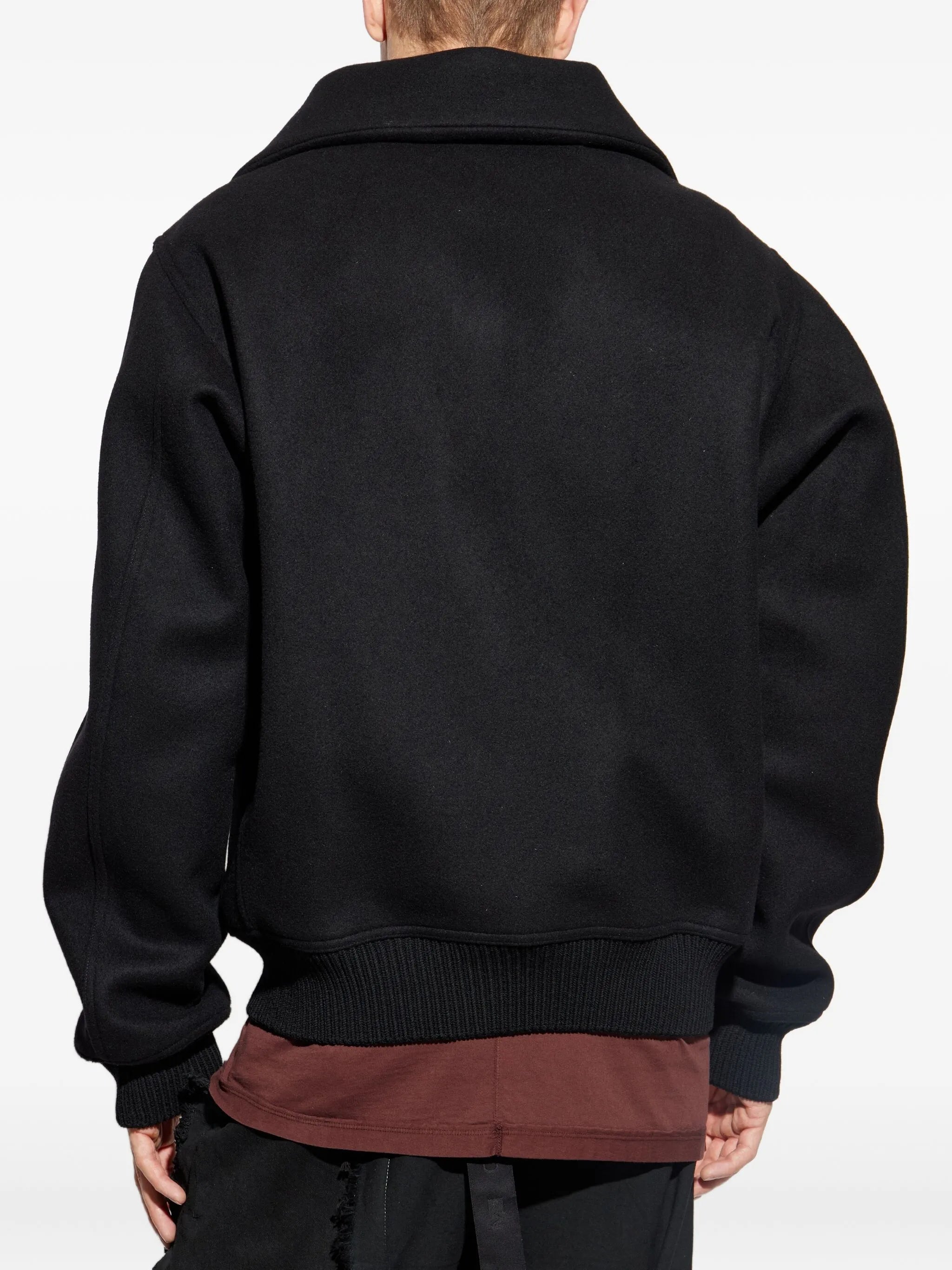 high-neck wool jacket