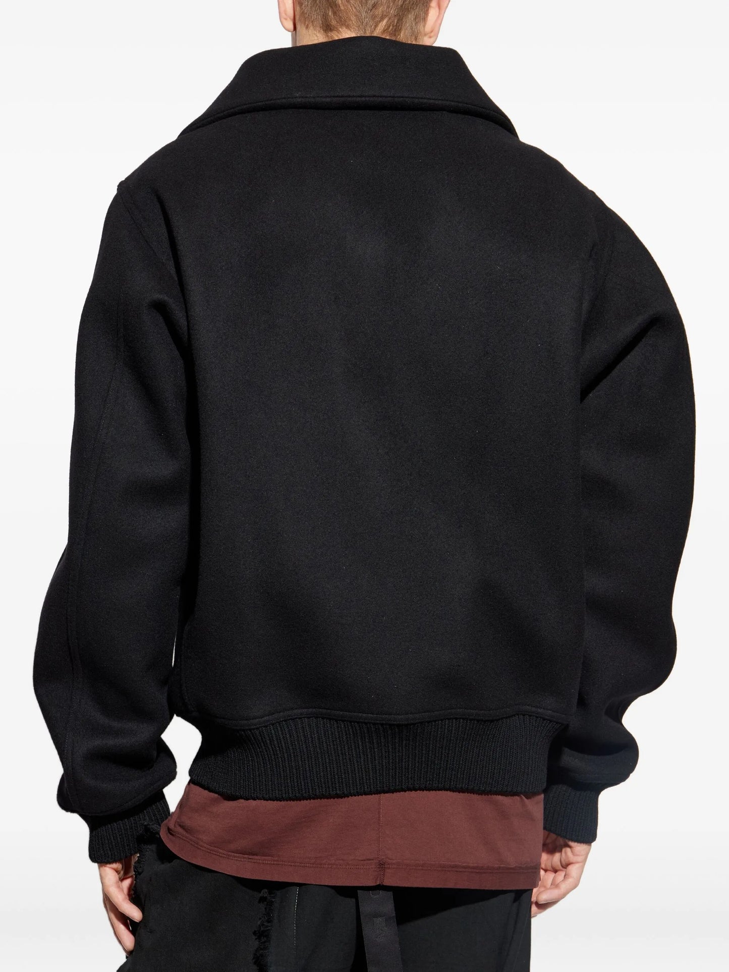 high-neck wool jacket
