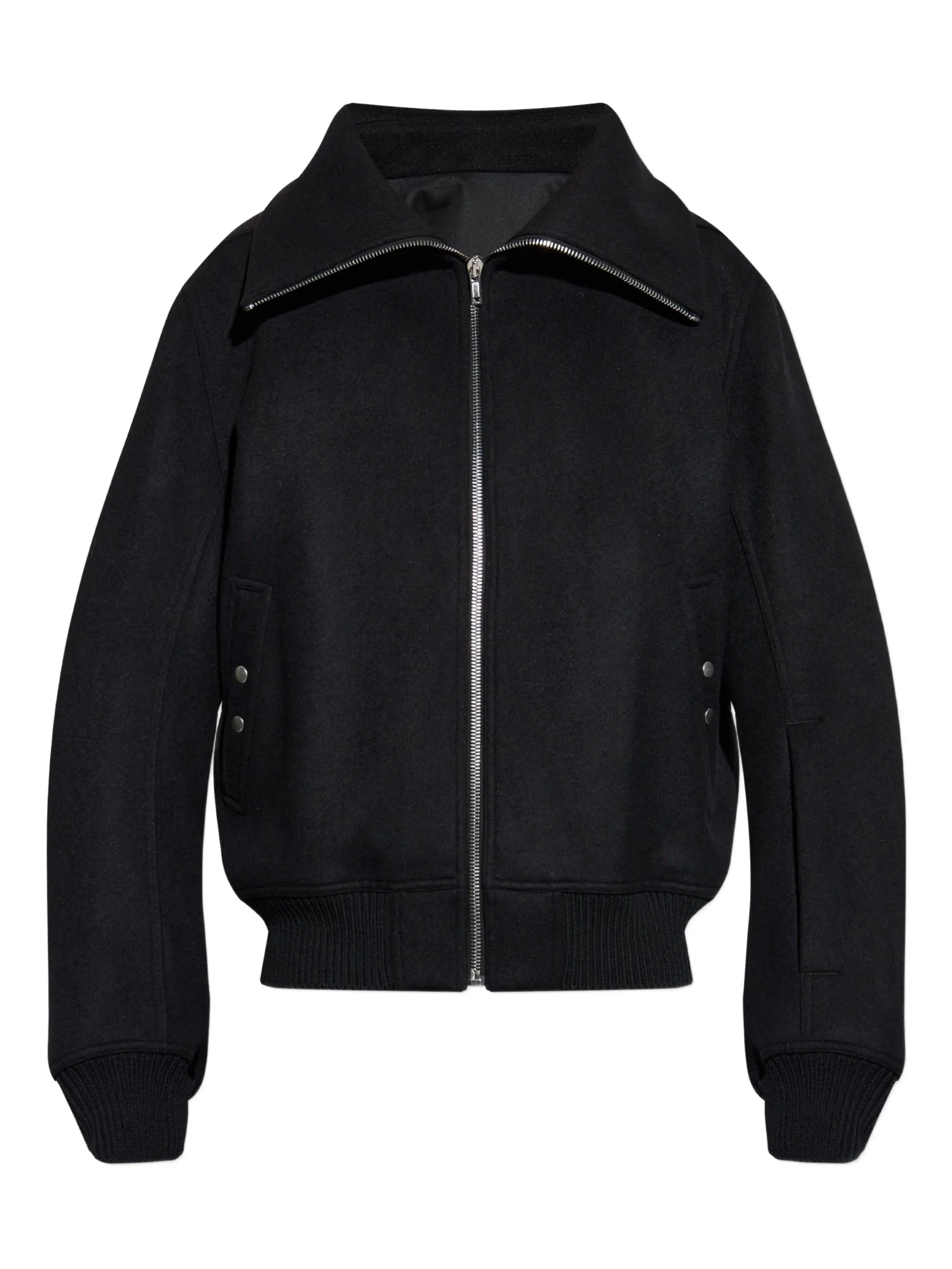 high-neck wool jacket