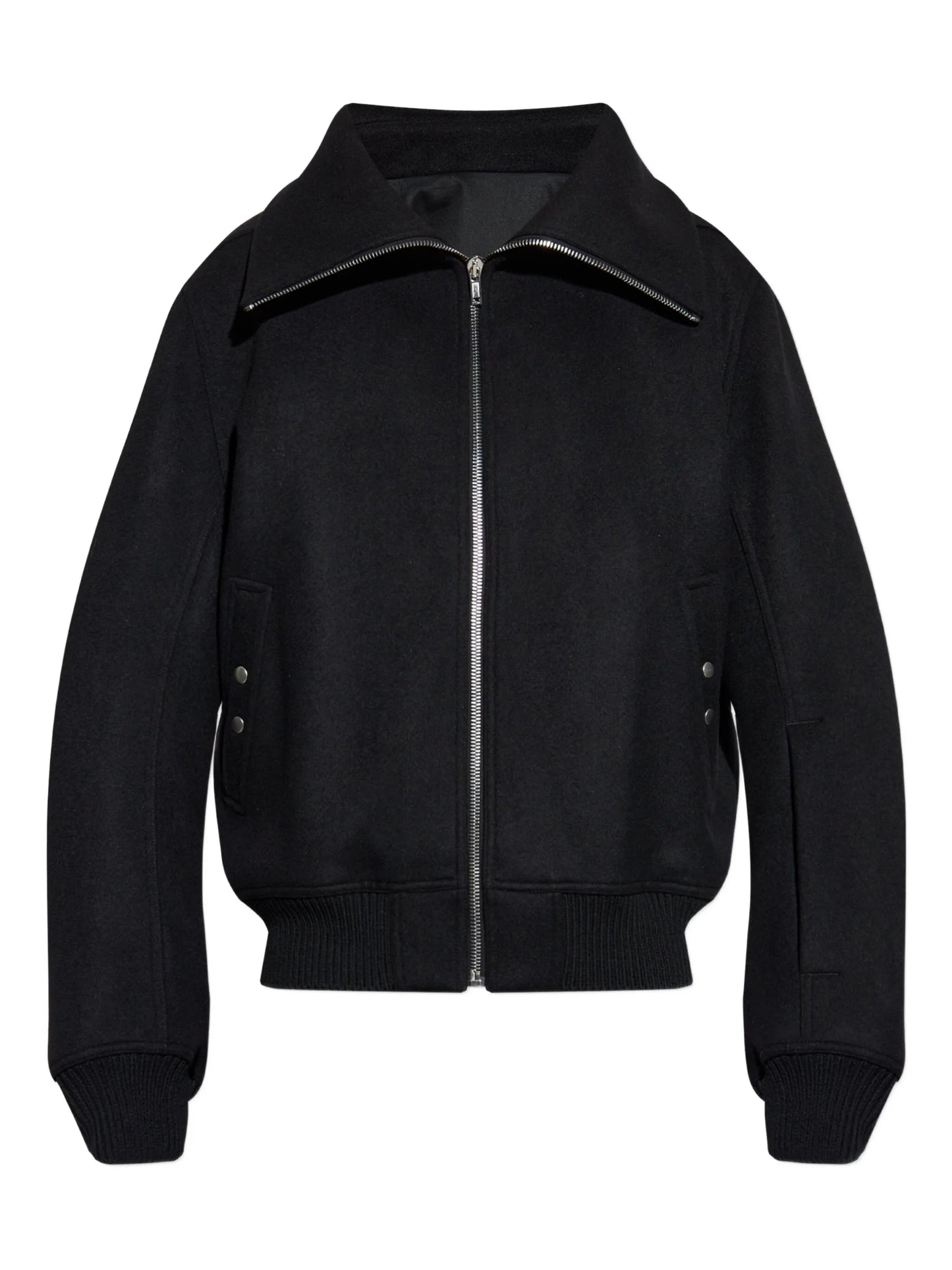 high-neck wool jacket