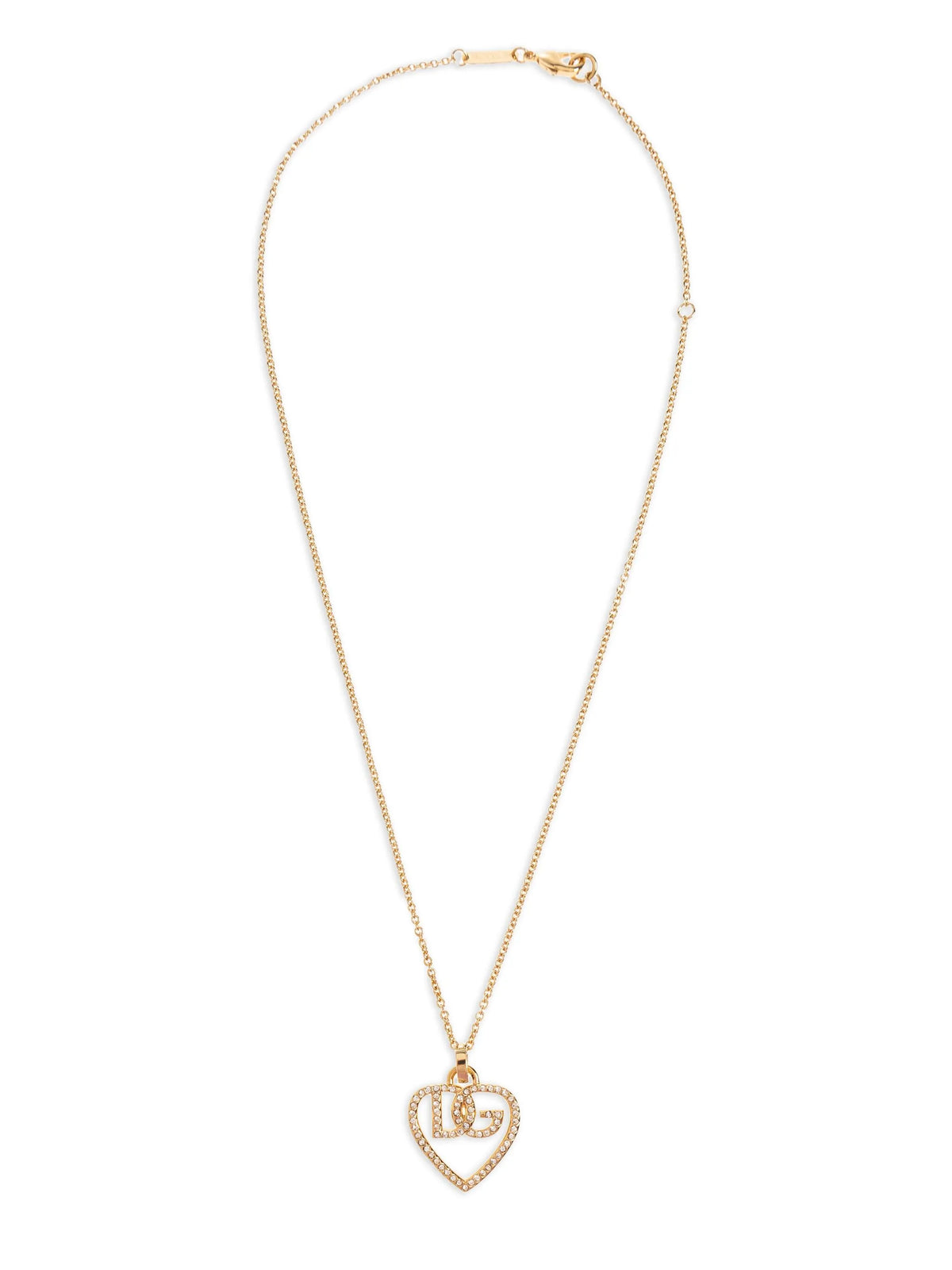 logo-pendant crystal-embellished necklace