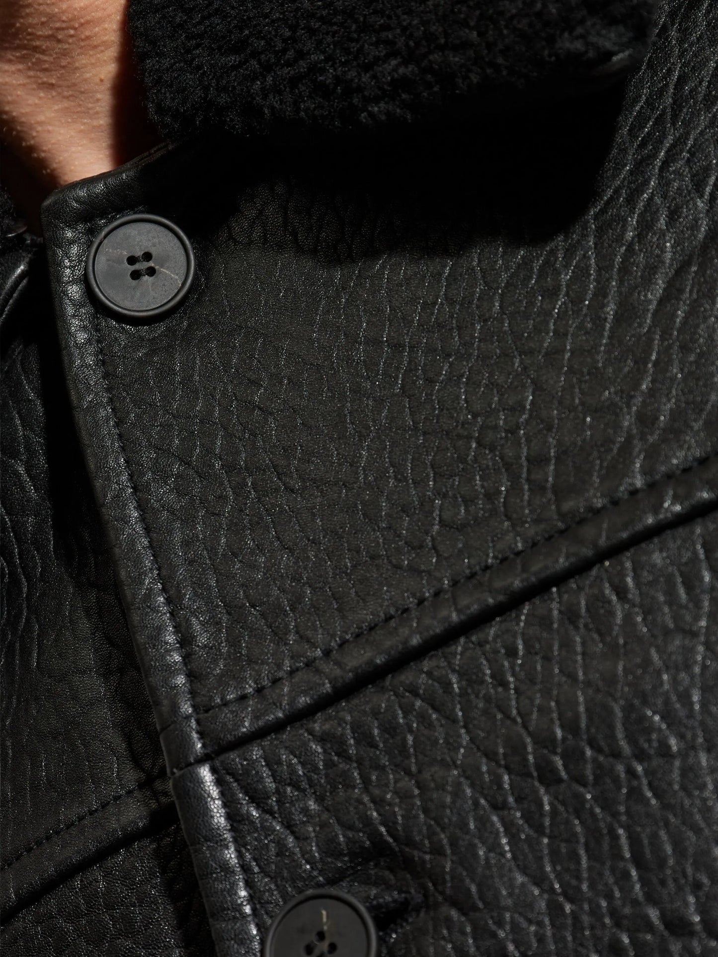 textured-leather jacket