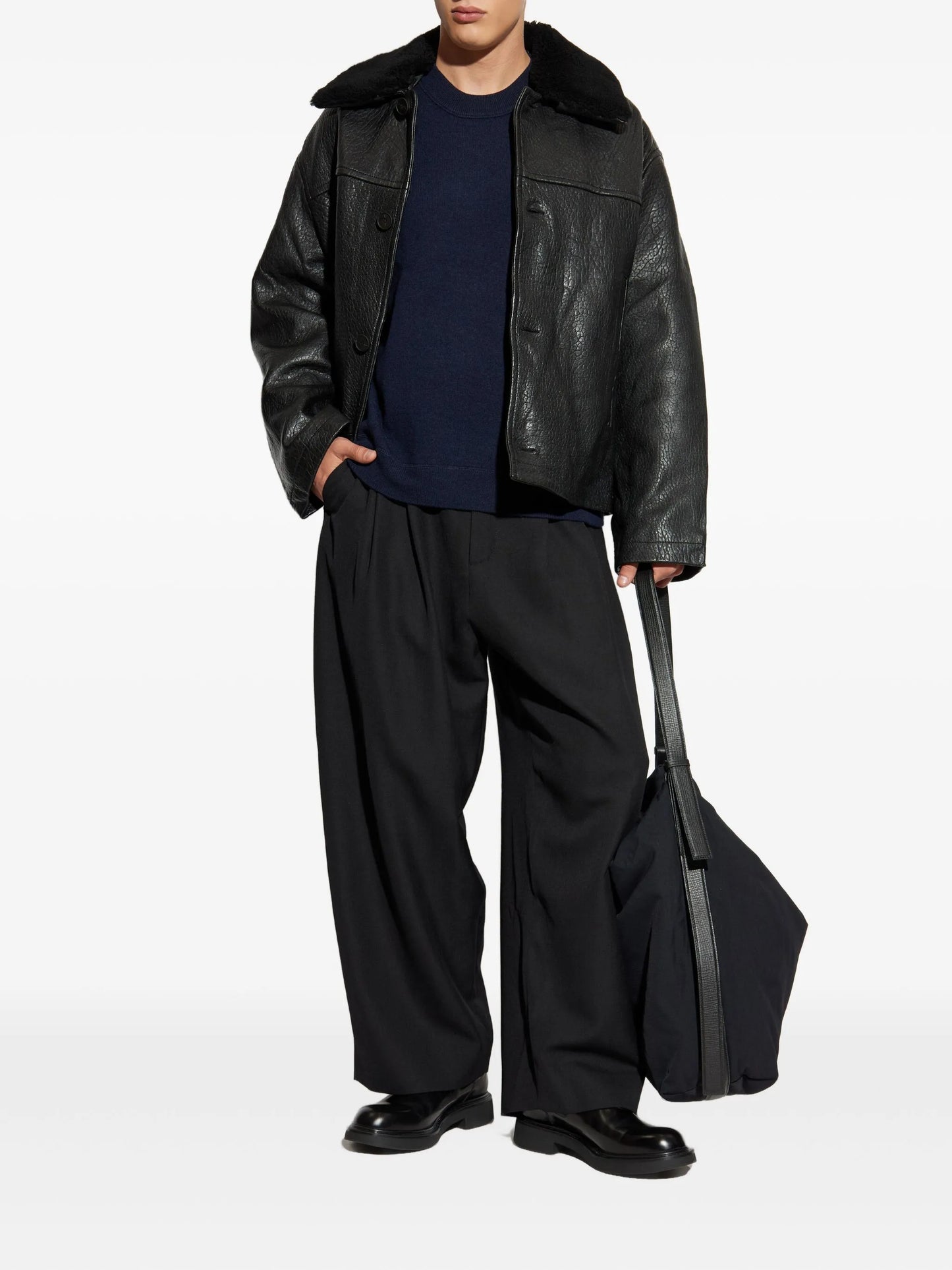 textured-leather jacket