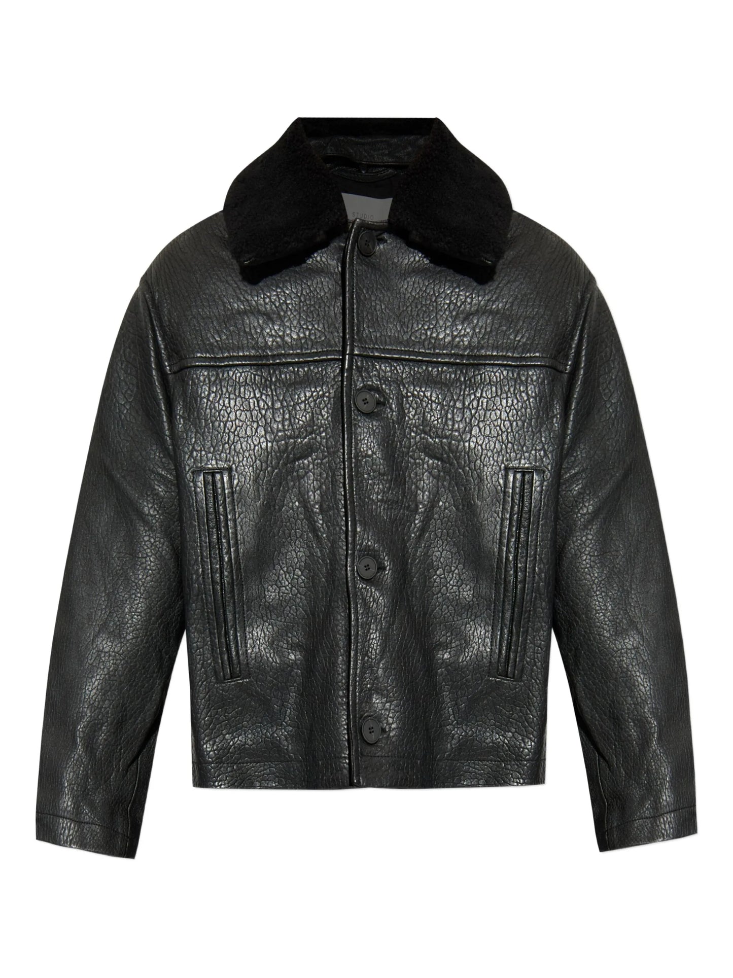 textured-leather jacket