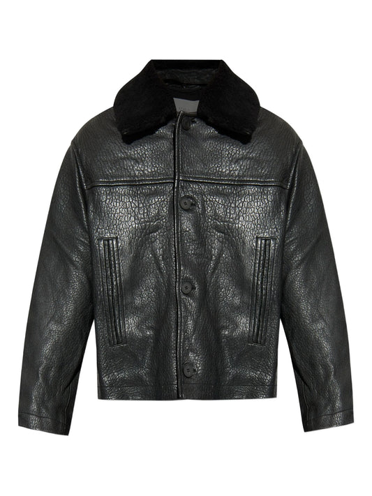 textured-leather jacket