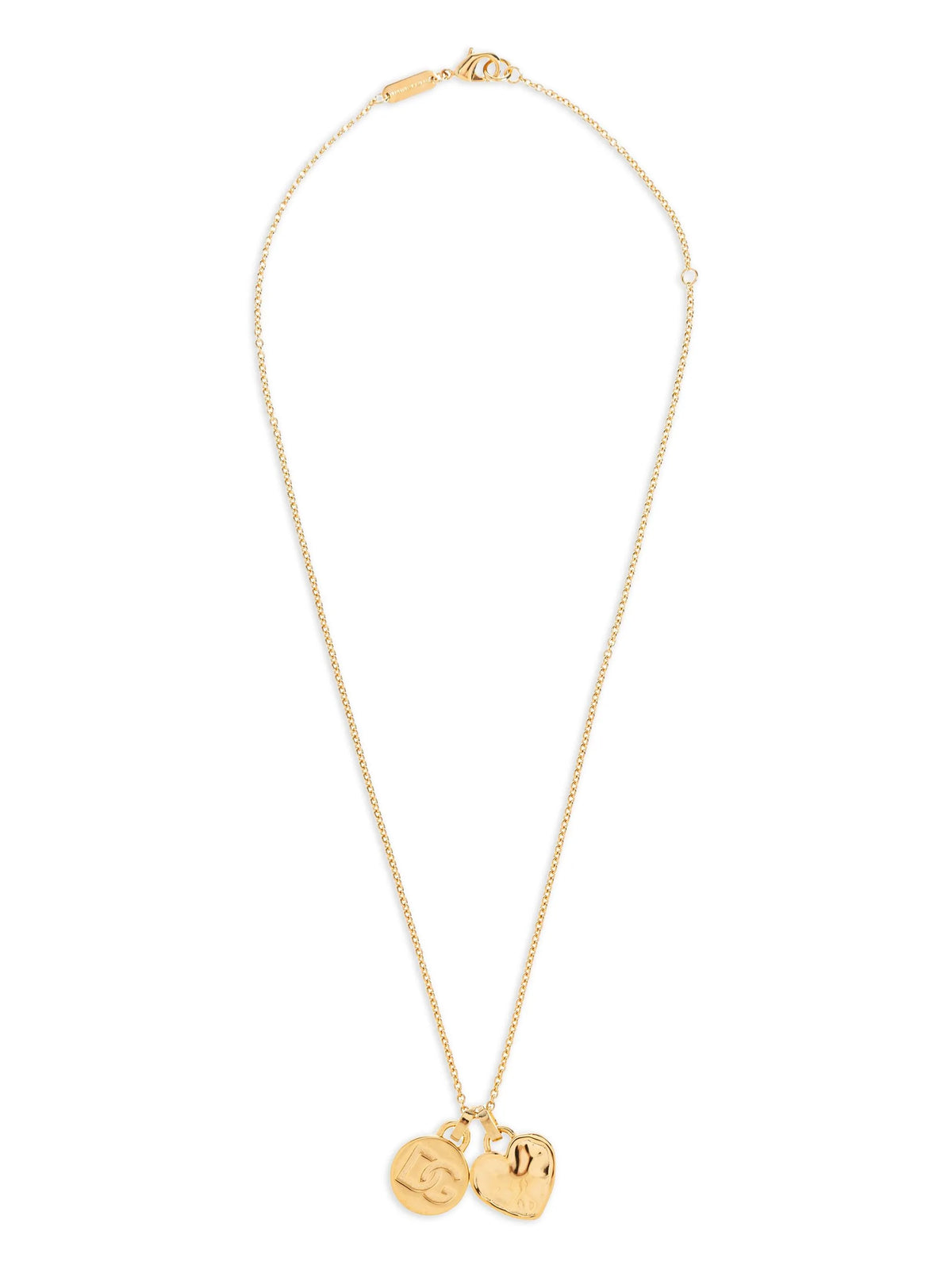 Devotion necklace with heart charm and logo medal