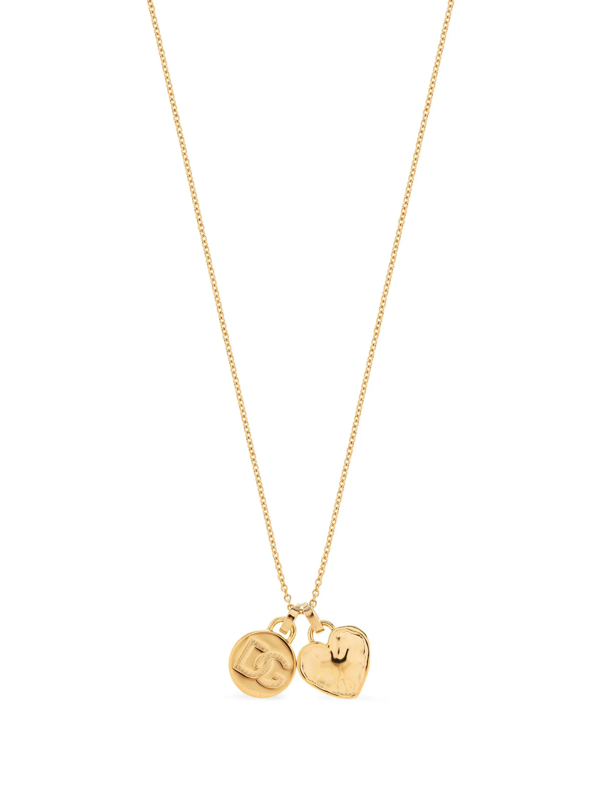 Devotion necklace with heart charm and logo medal