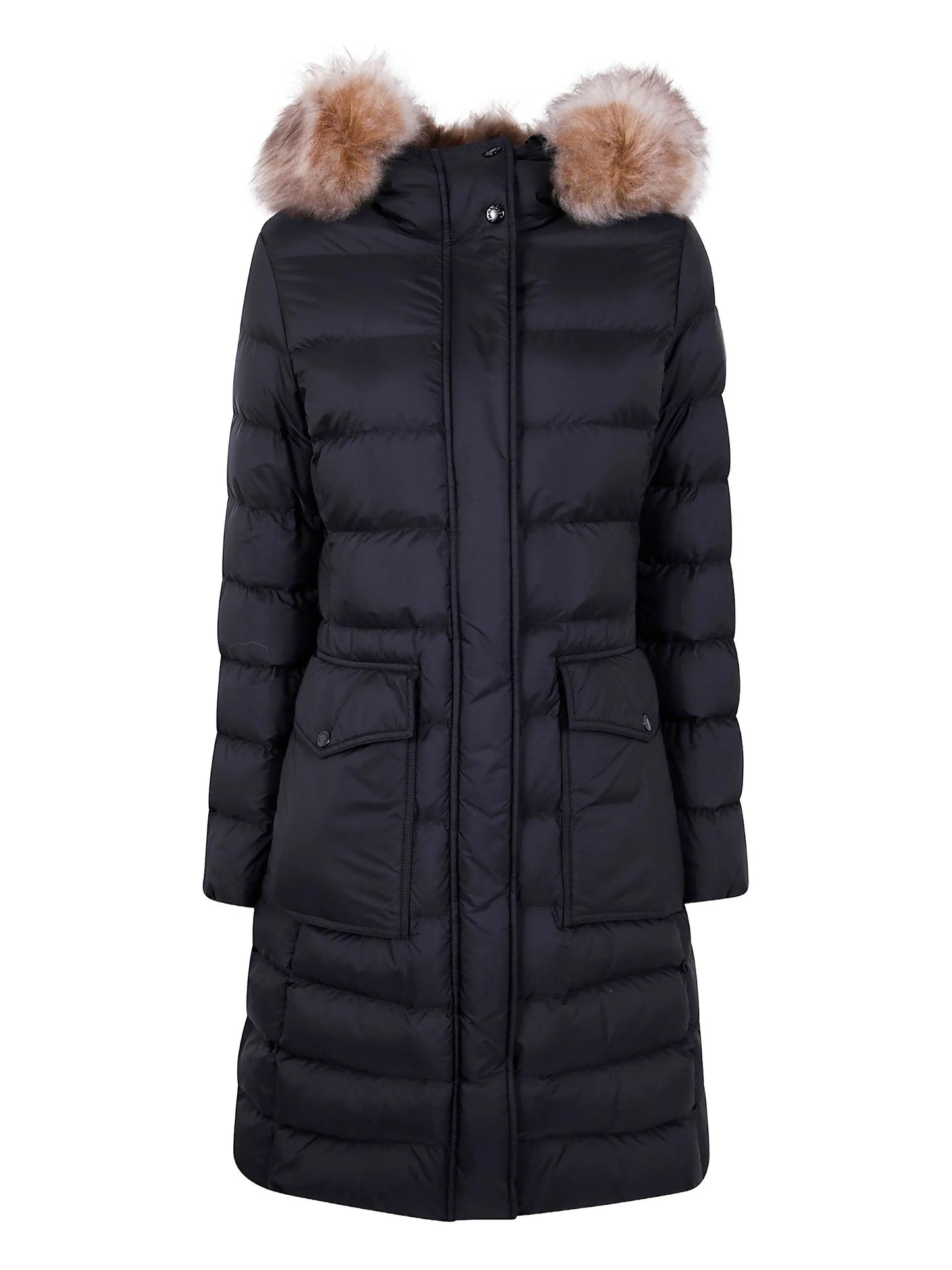 fur-trimmed quilted coat