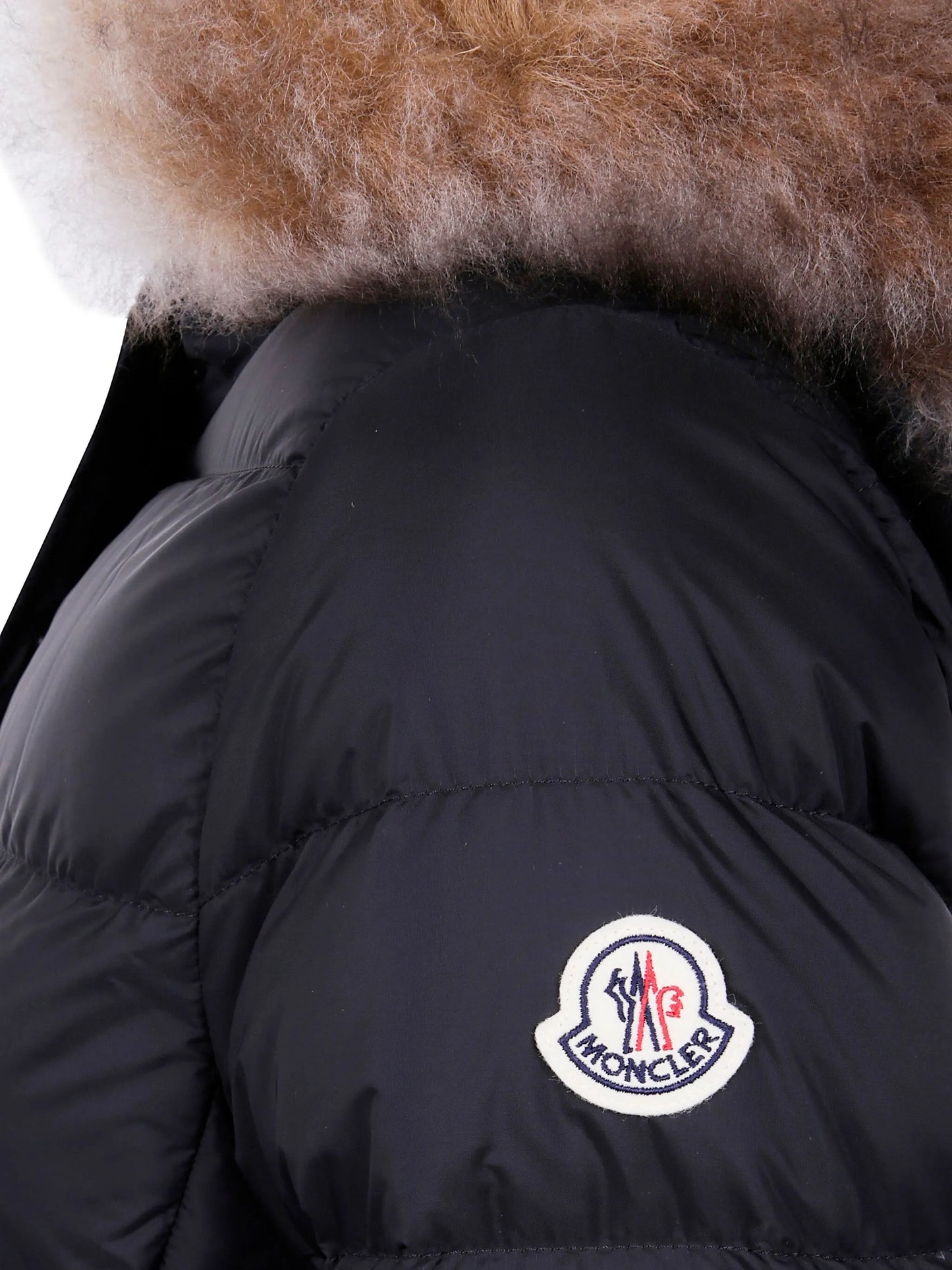 fur-trimmed quilted coat