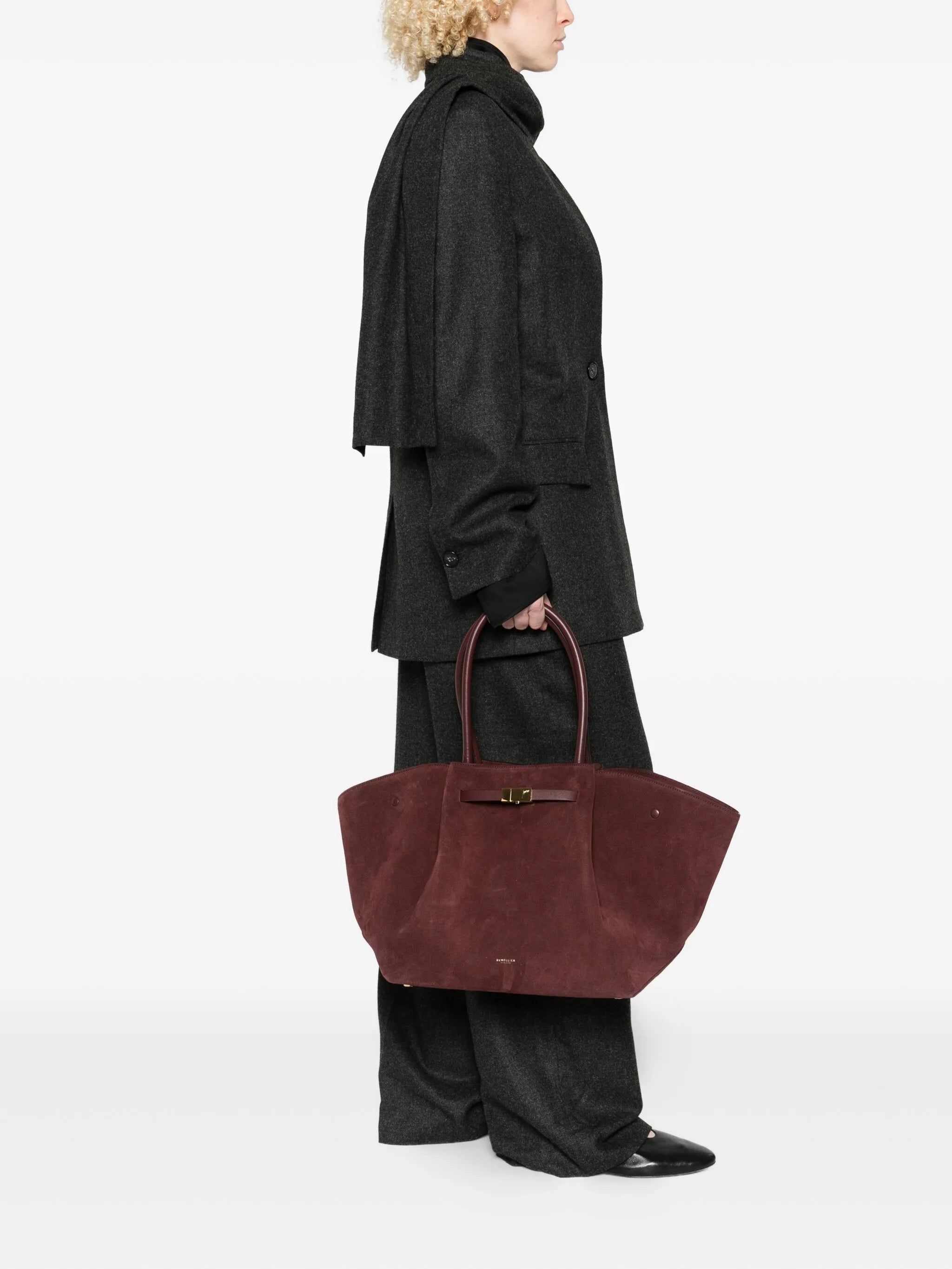 midi New York suede tote bag