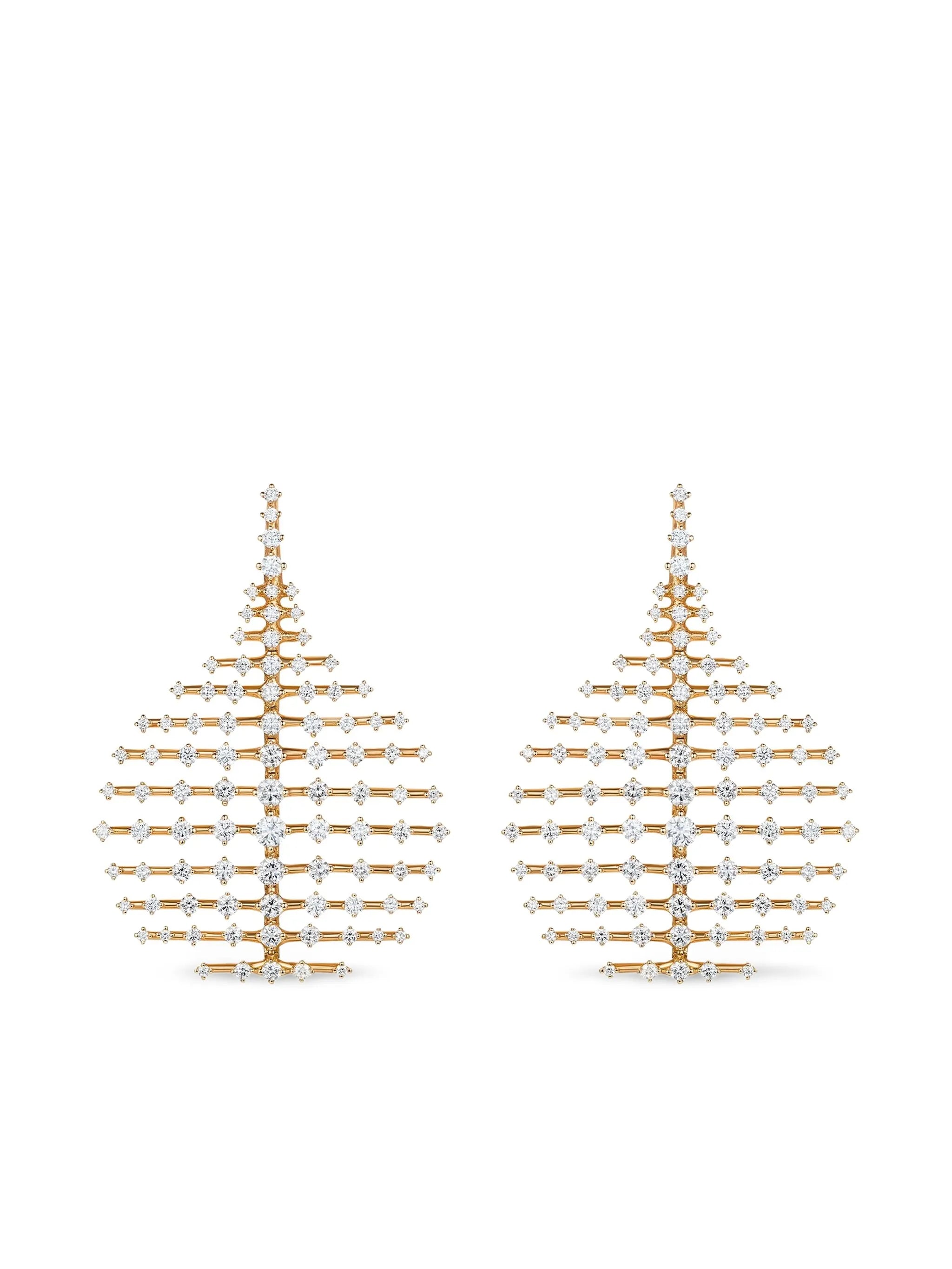 18CT yellow gold Disco diamond earrings