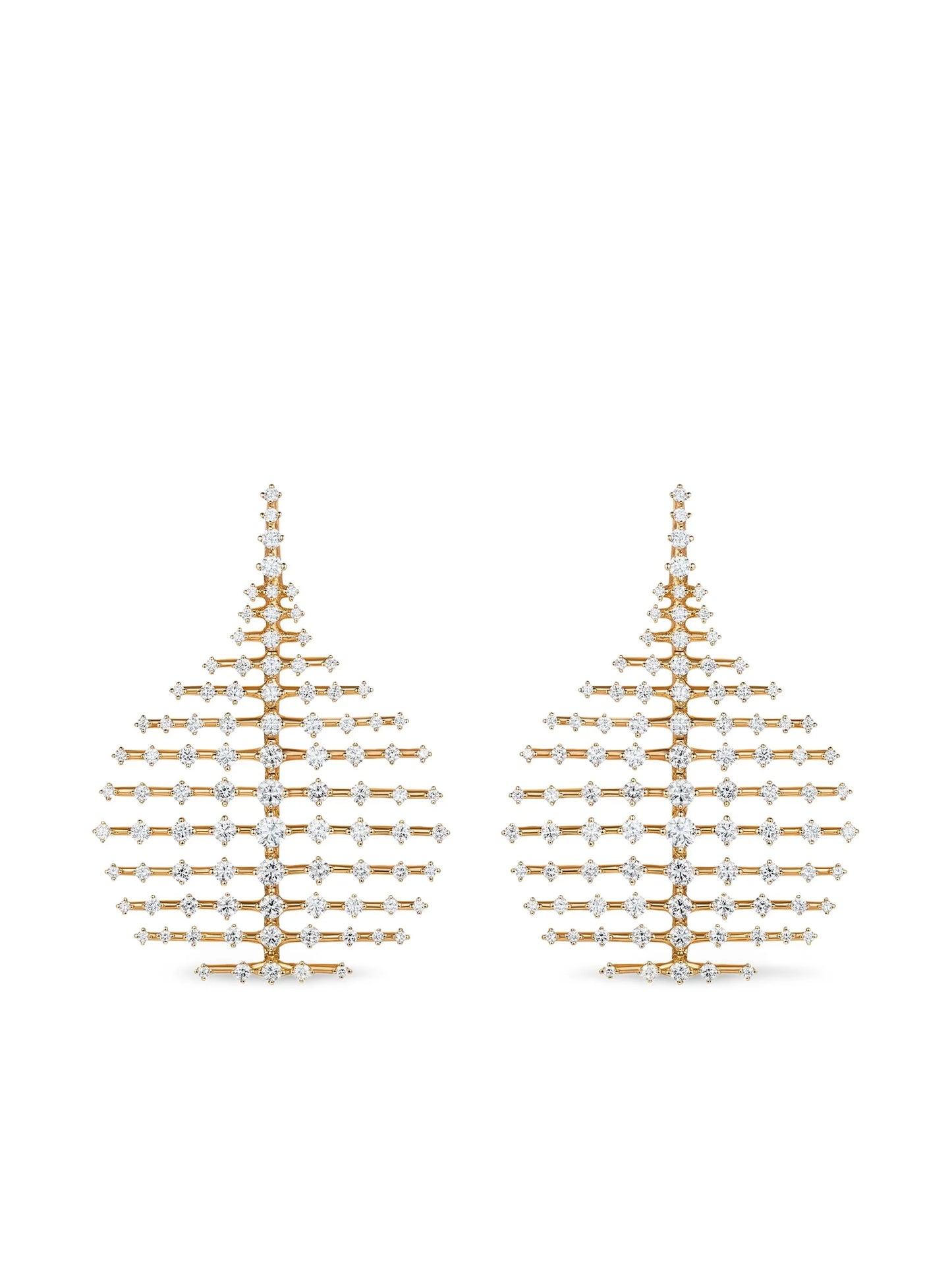 18CT yellow gold Disco diamond earrings