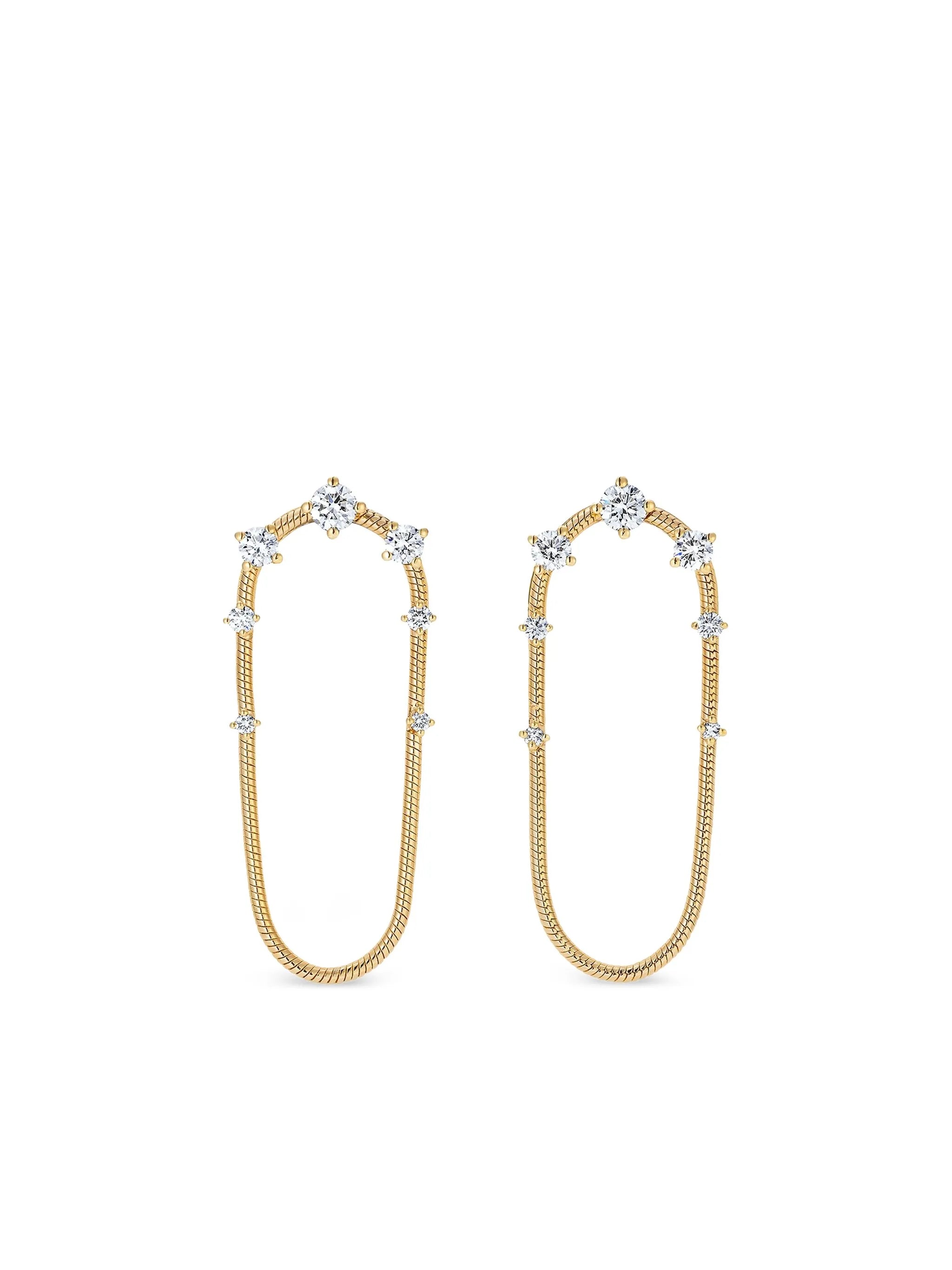 18K yellow gold diamond earrings