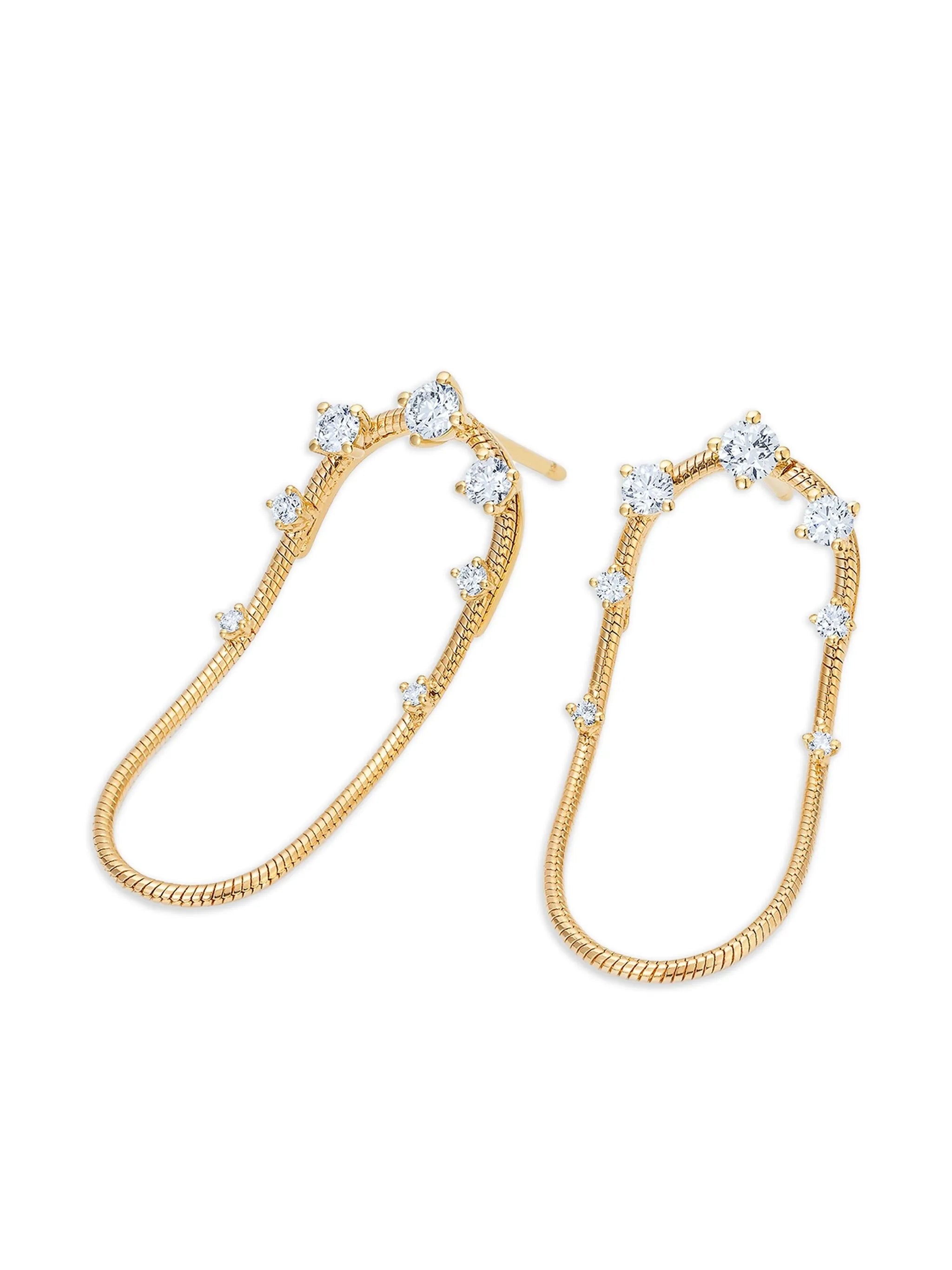18K yellow gold diamond earrings