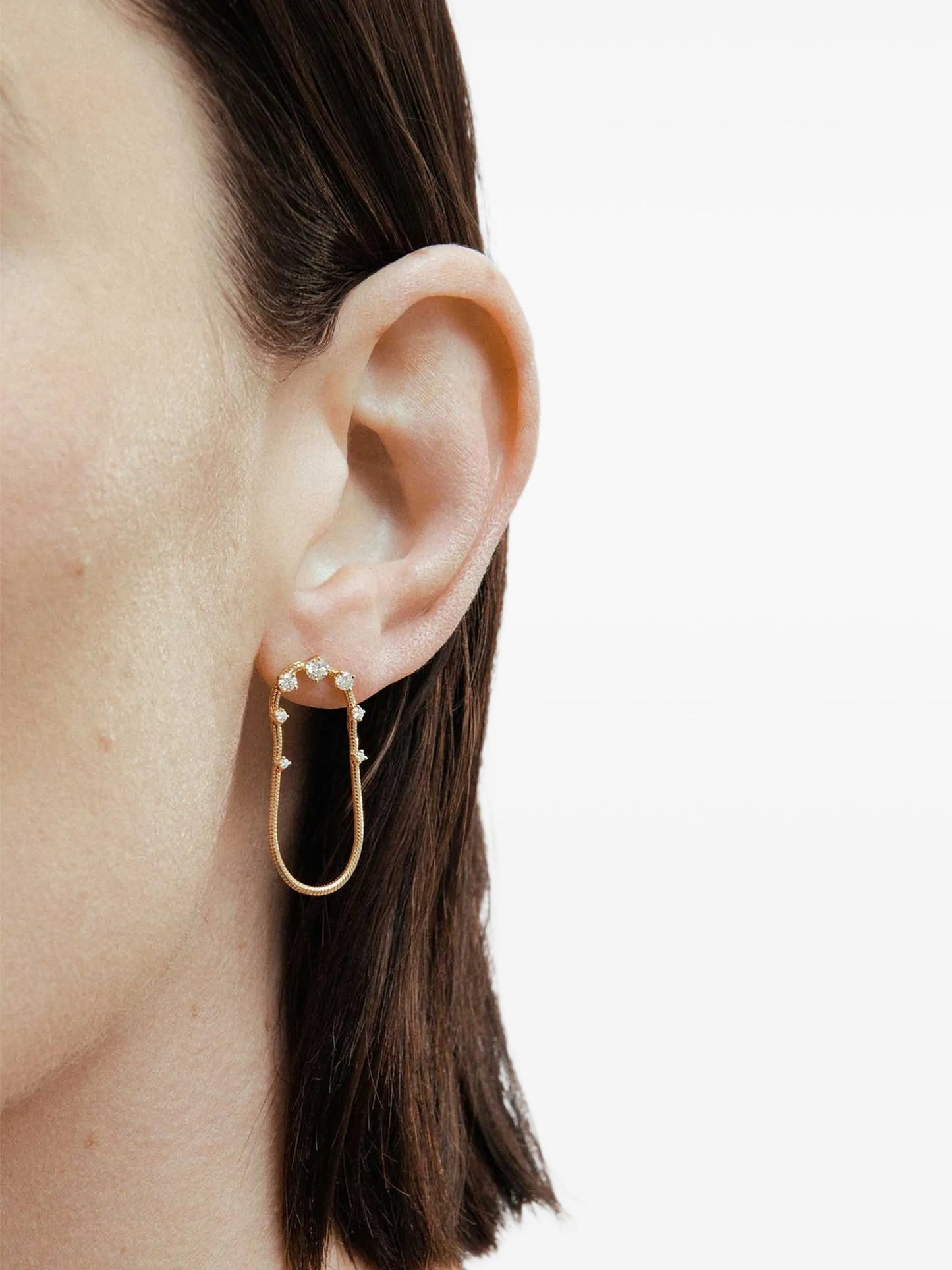 18K yellow gold diamond earrings