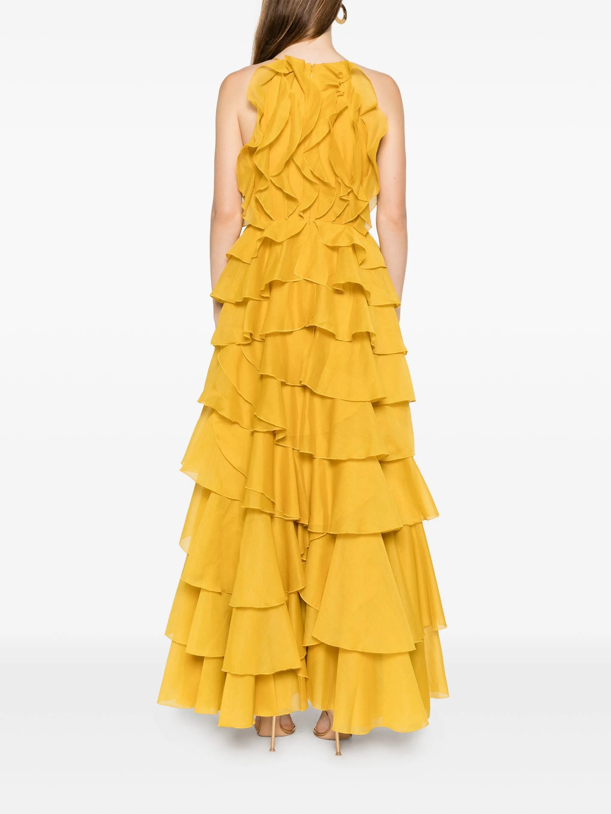 Cleo ruffled gown maxi dress