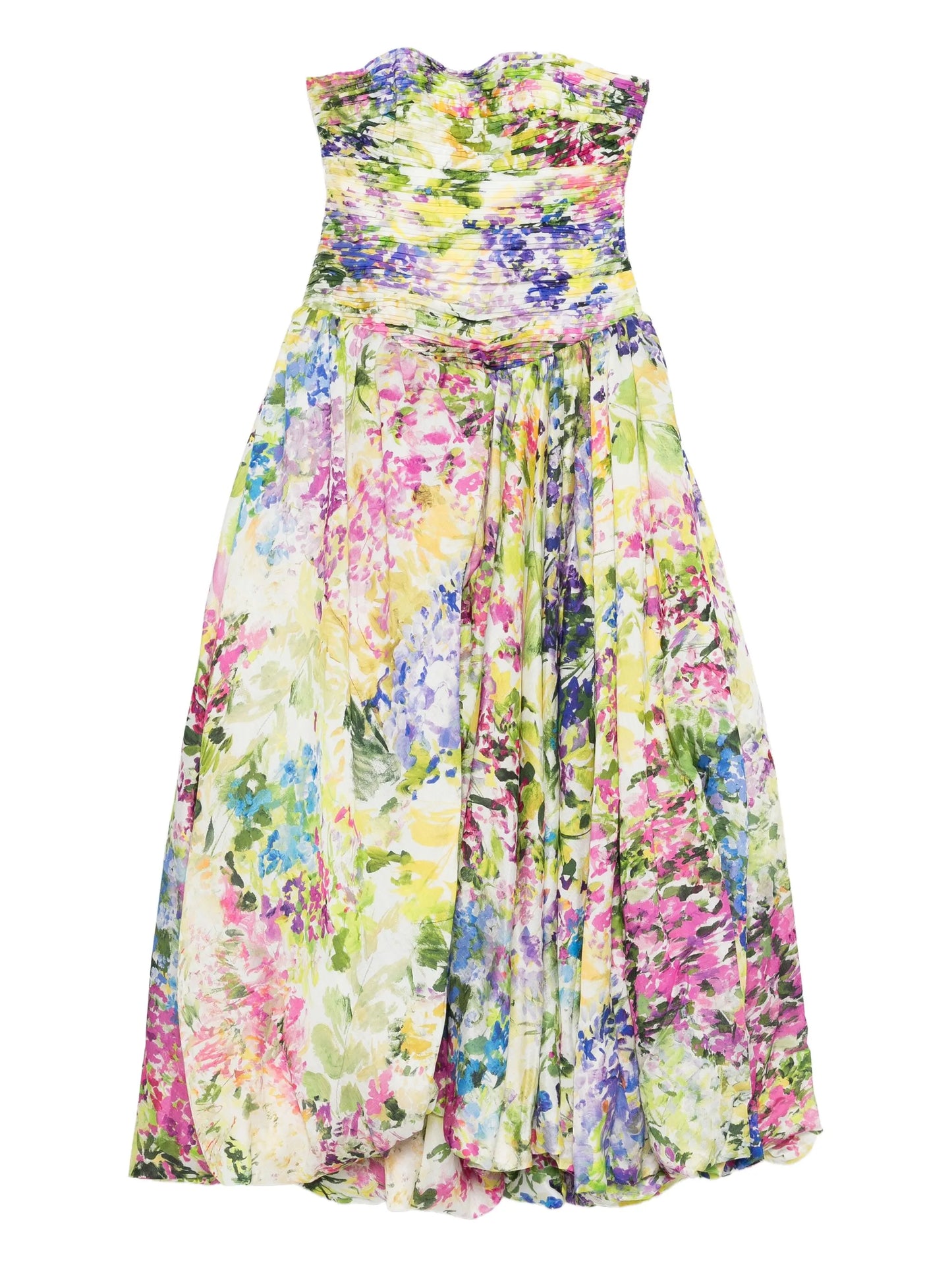 Dahlia floral-print gown dress