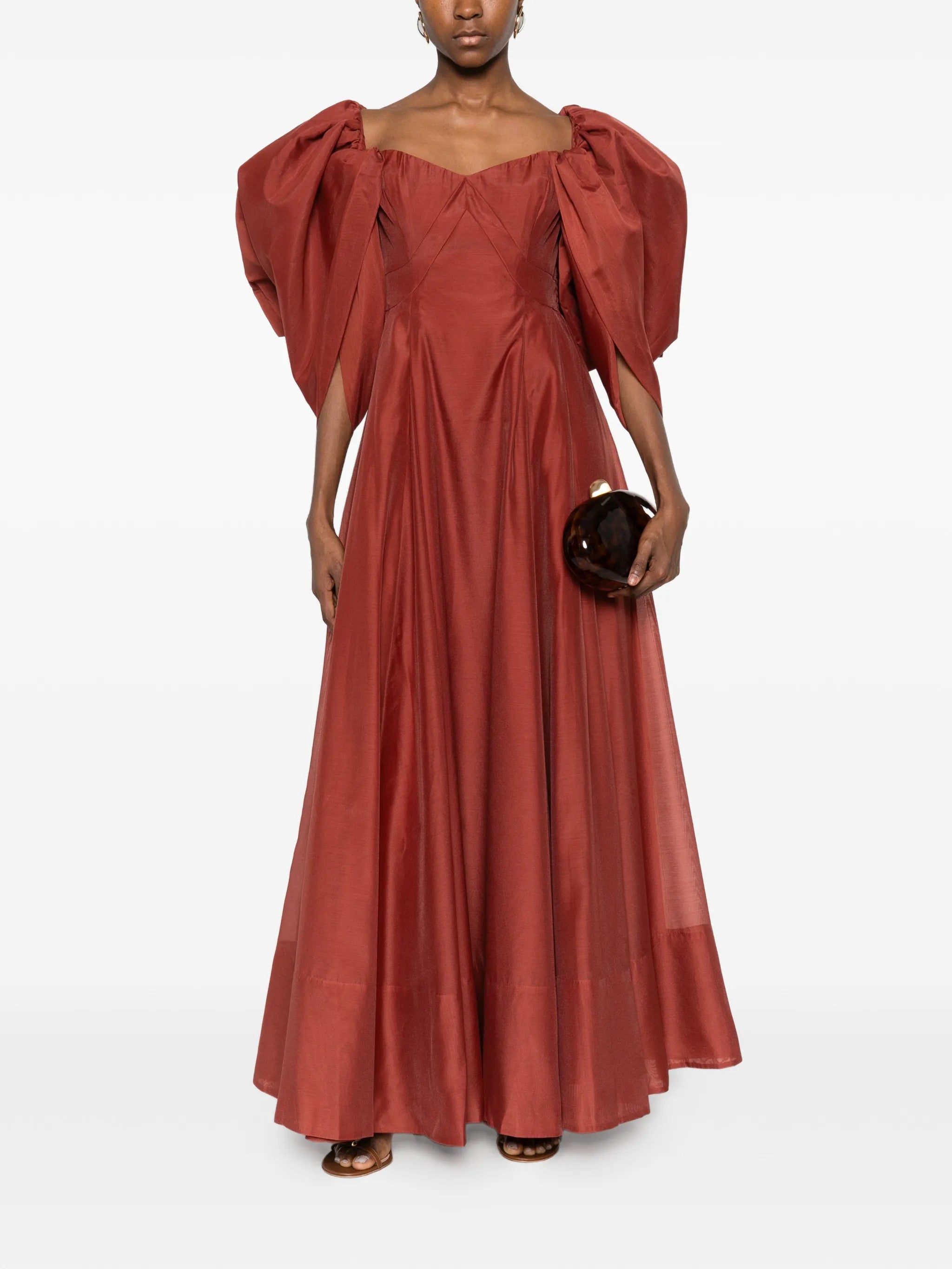 Jardin puff-sleeve gown