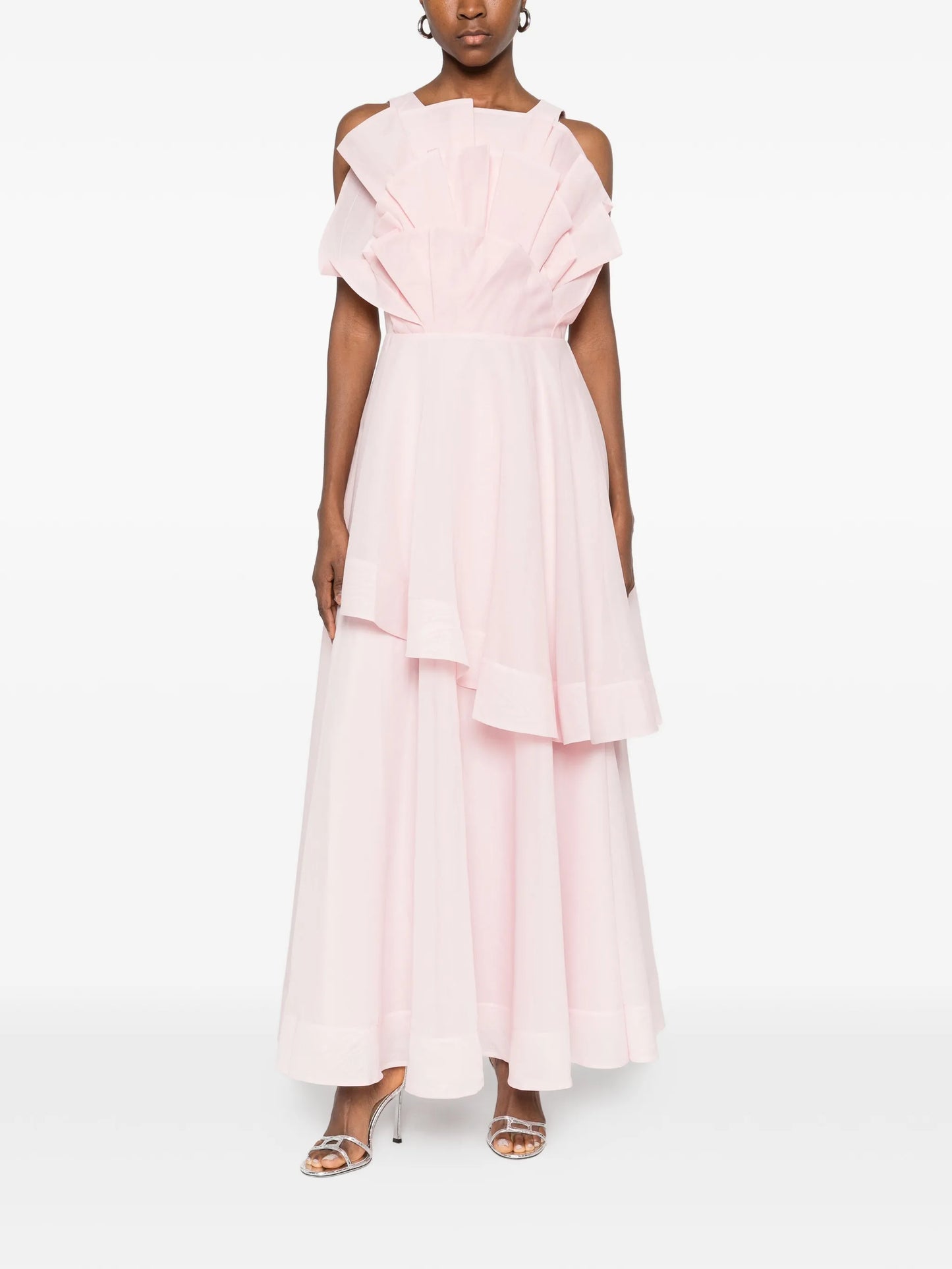 Selestia ruffled layered midi dress