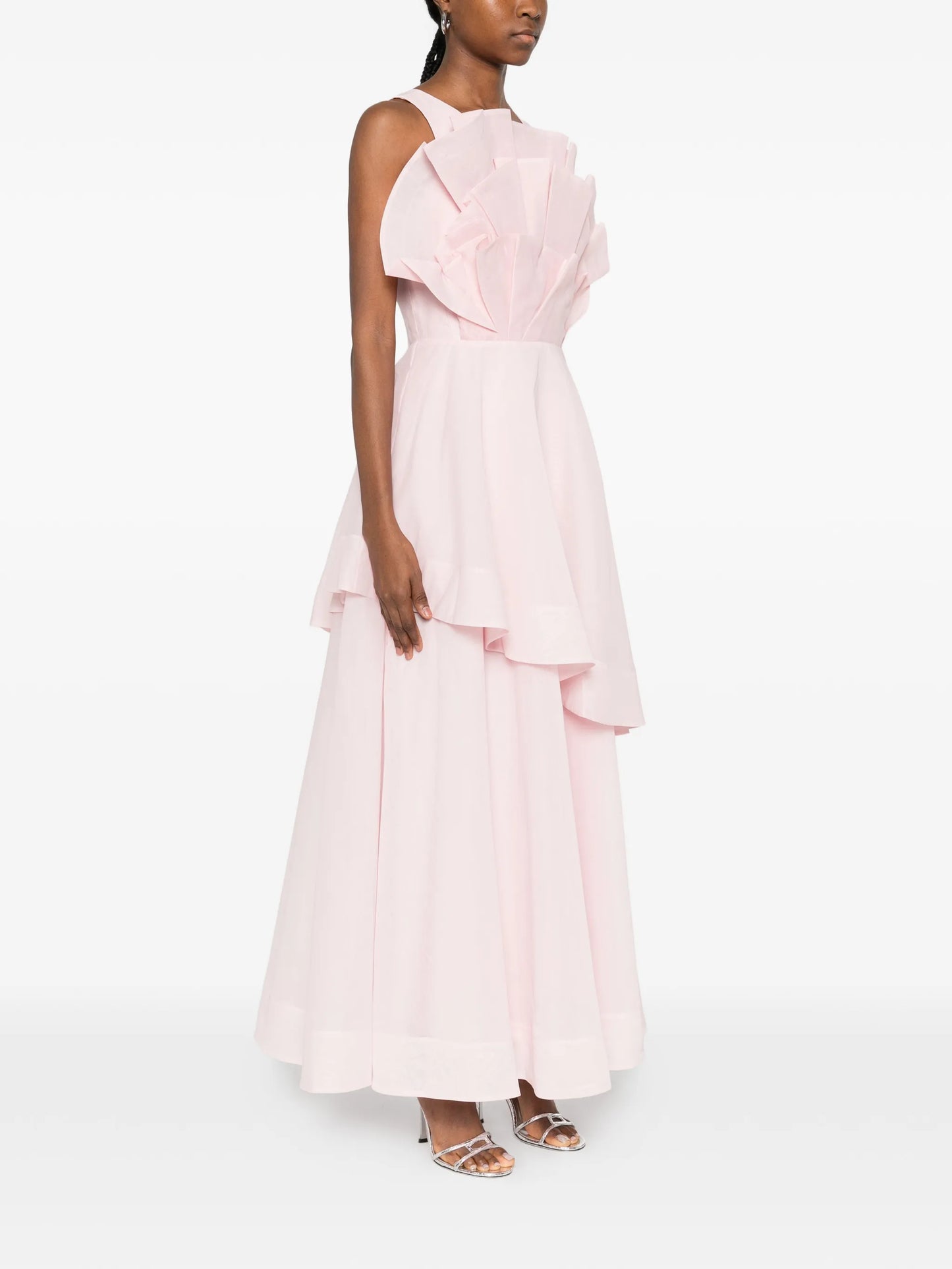 Selestia ruffled layered midi dress