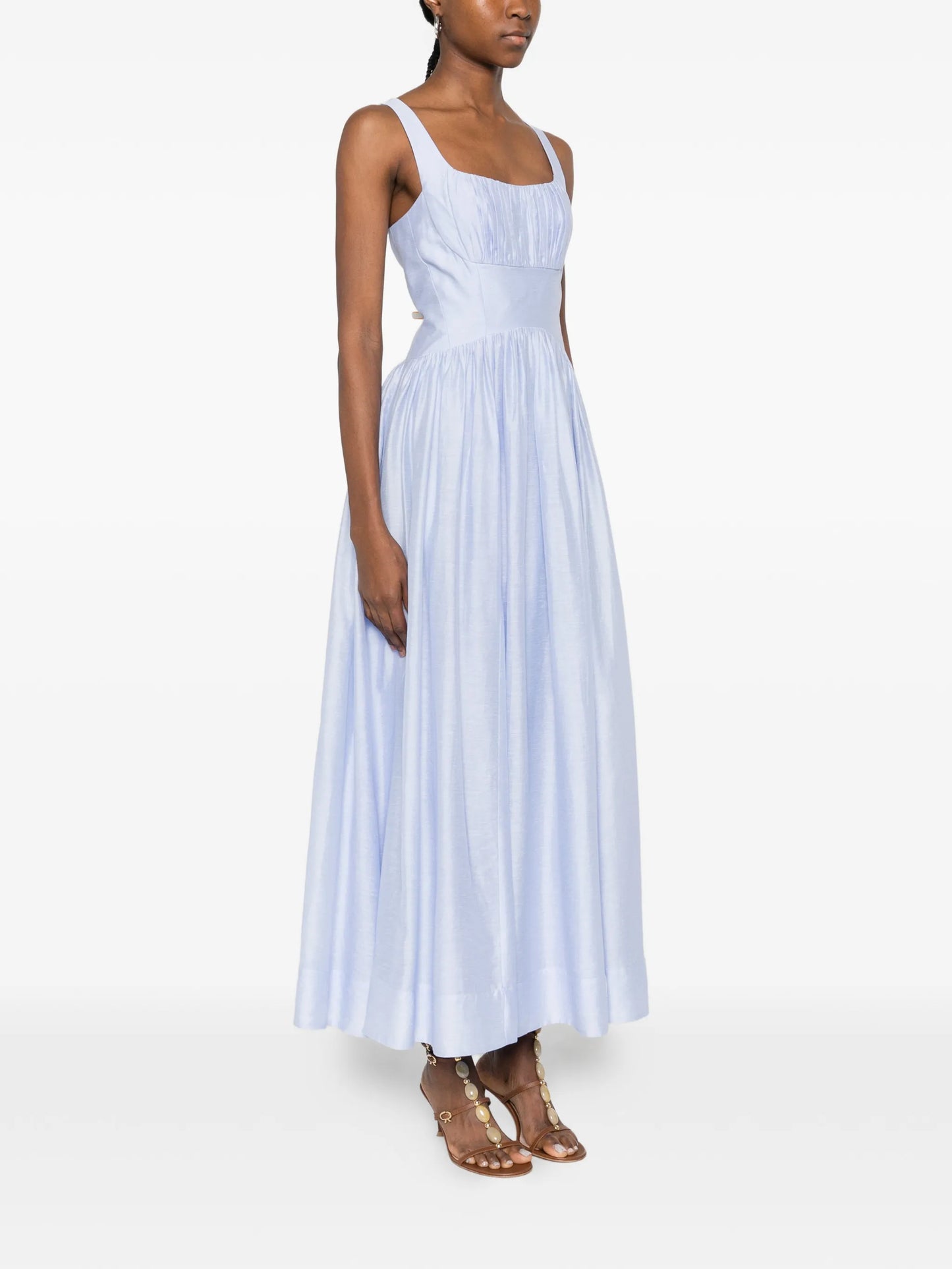 Mist ruched midi dress