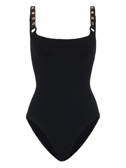 Melody eyelet-detail swimsuit