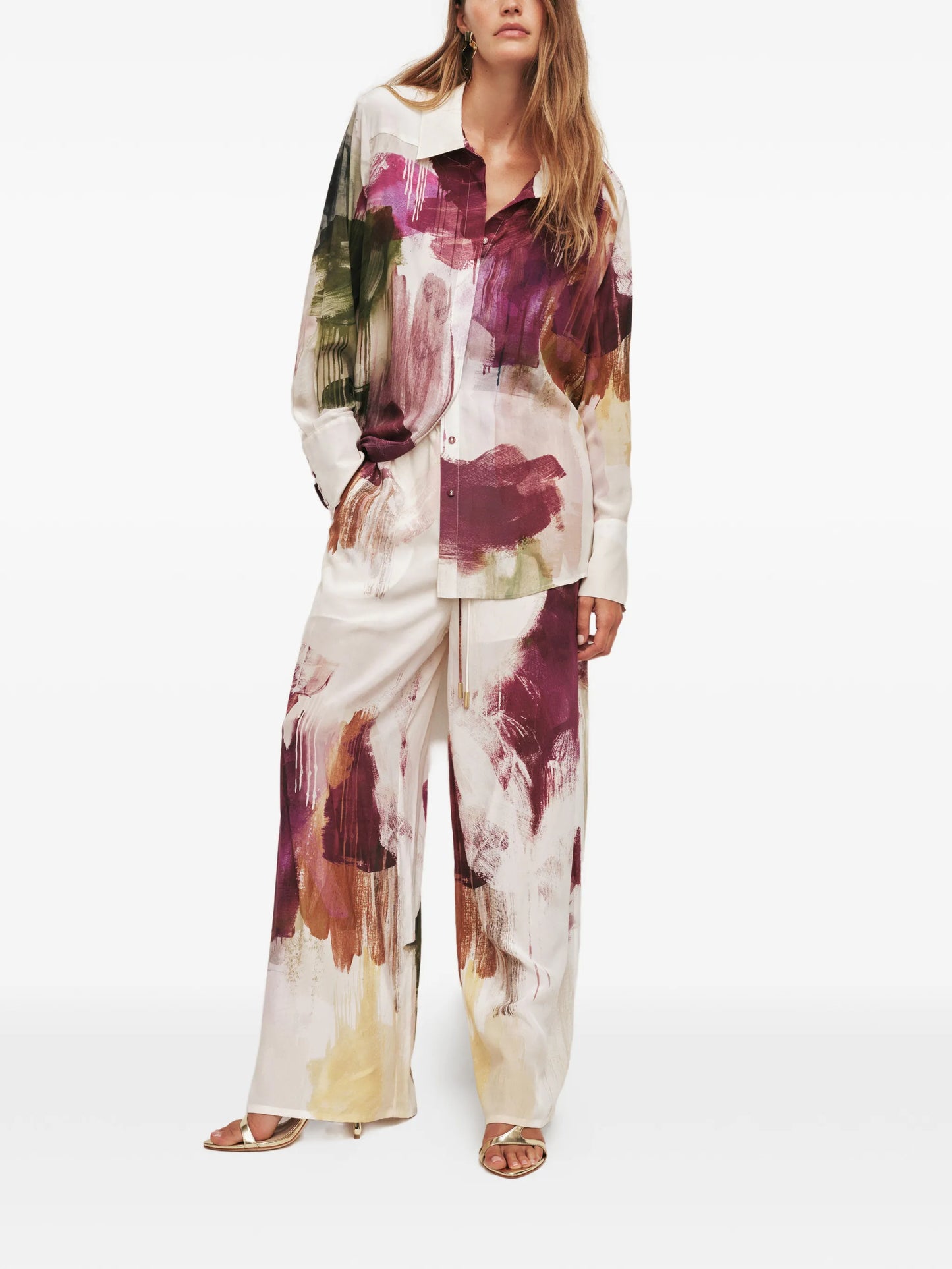 Atomic silk palazzo pants