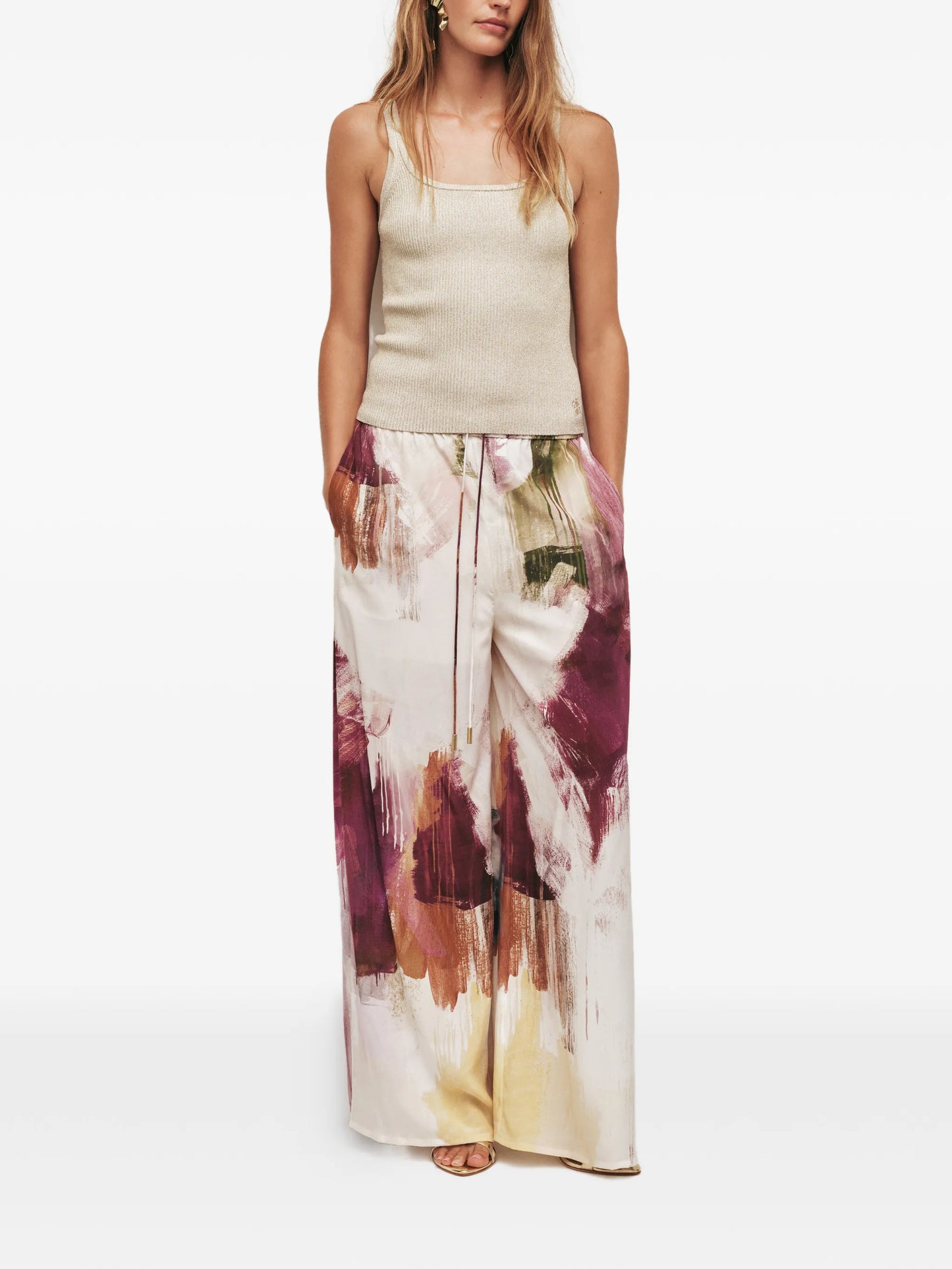 Atomic silk palazzo pants