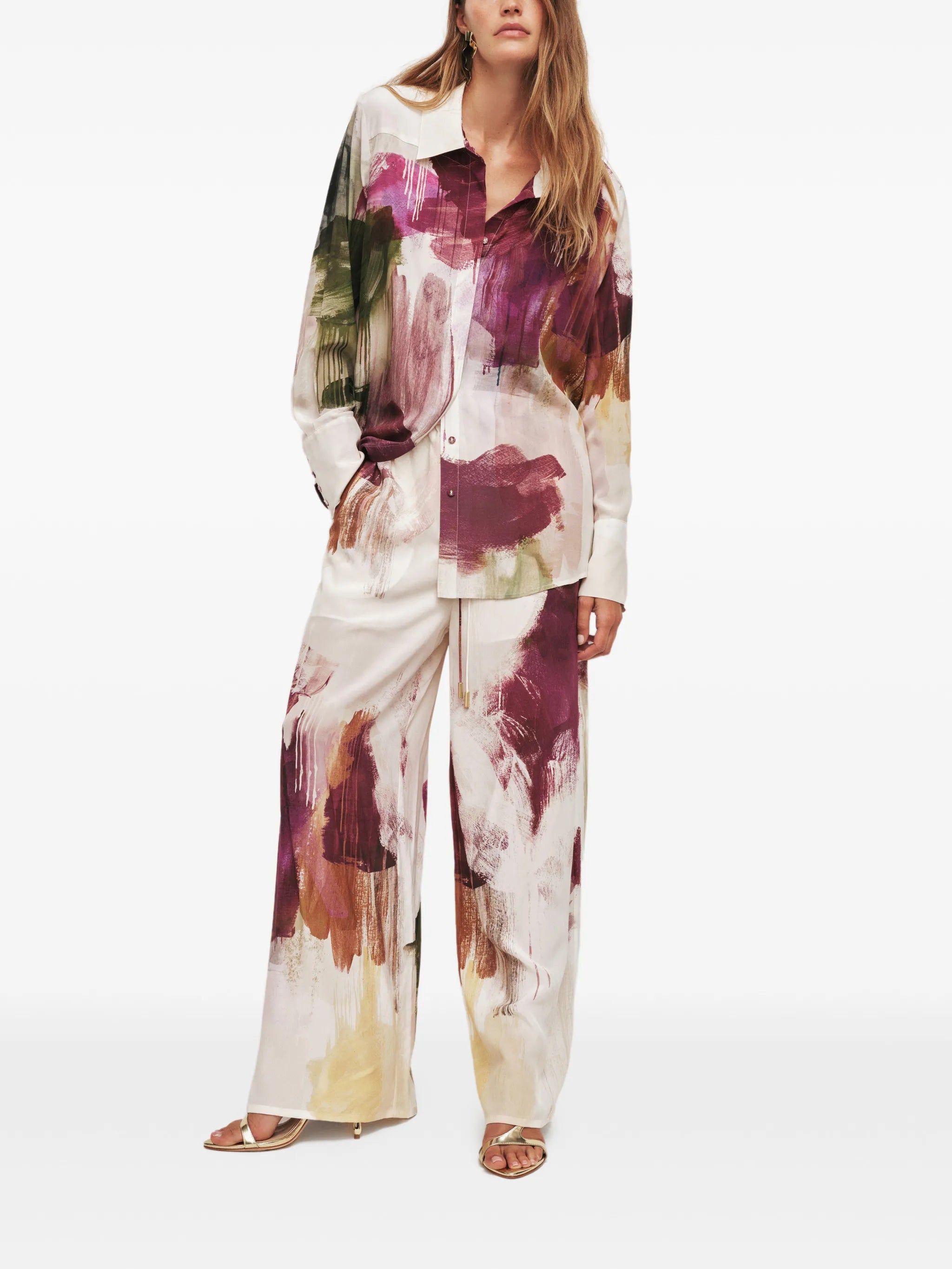 Atomic silk palazzo pants