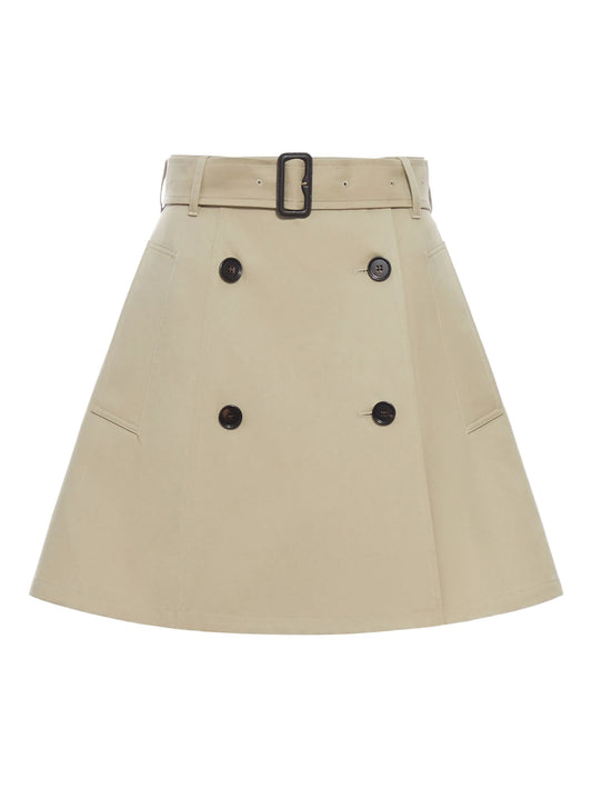 belted double-breasted skirt