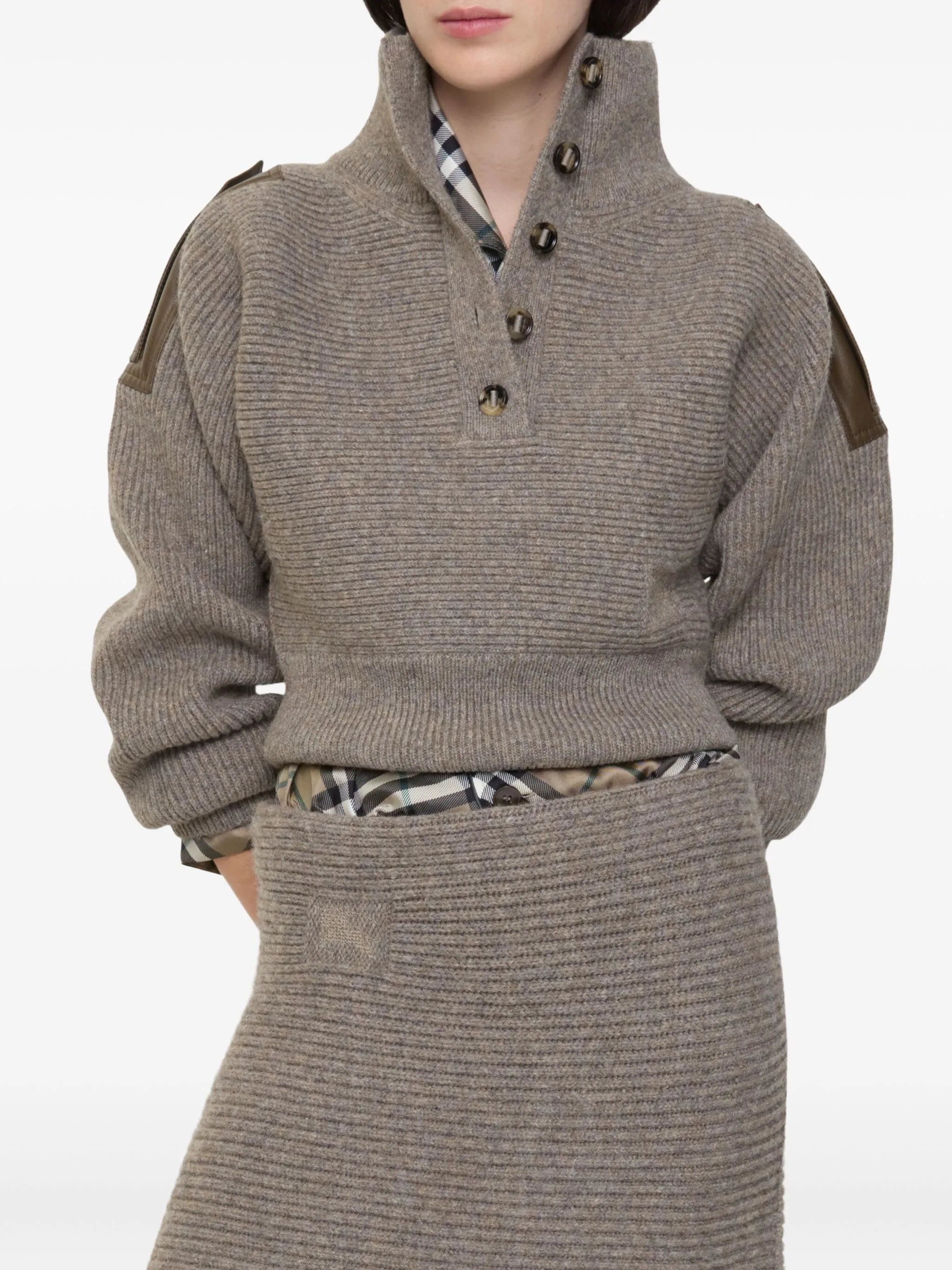 wool half-button sweater