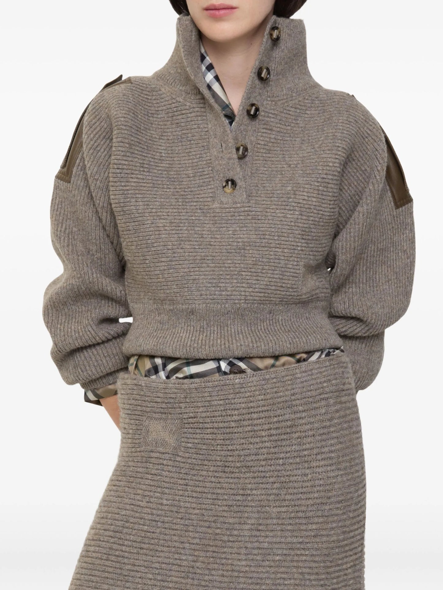wool half-button sweater
