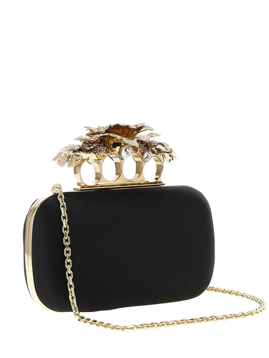 Carnation crystal-embellished ring clutch