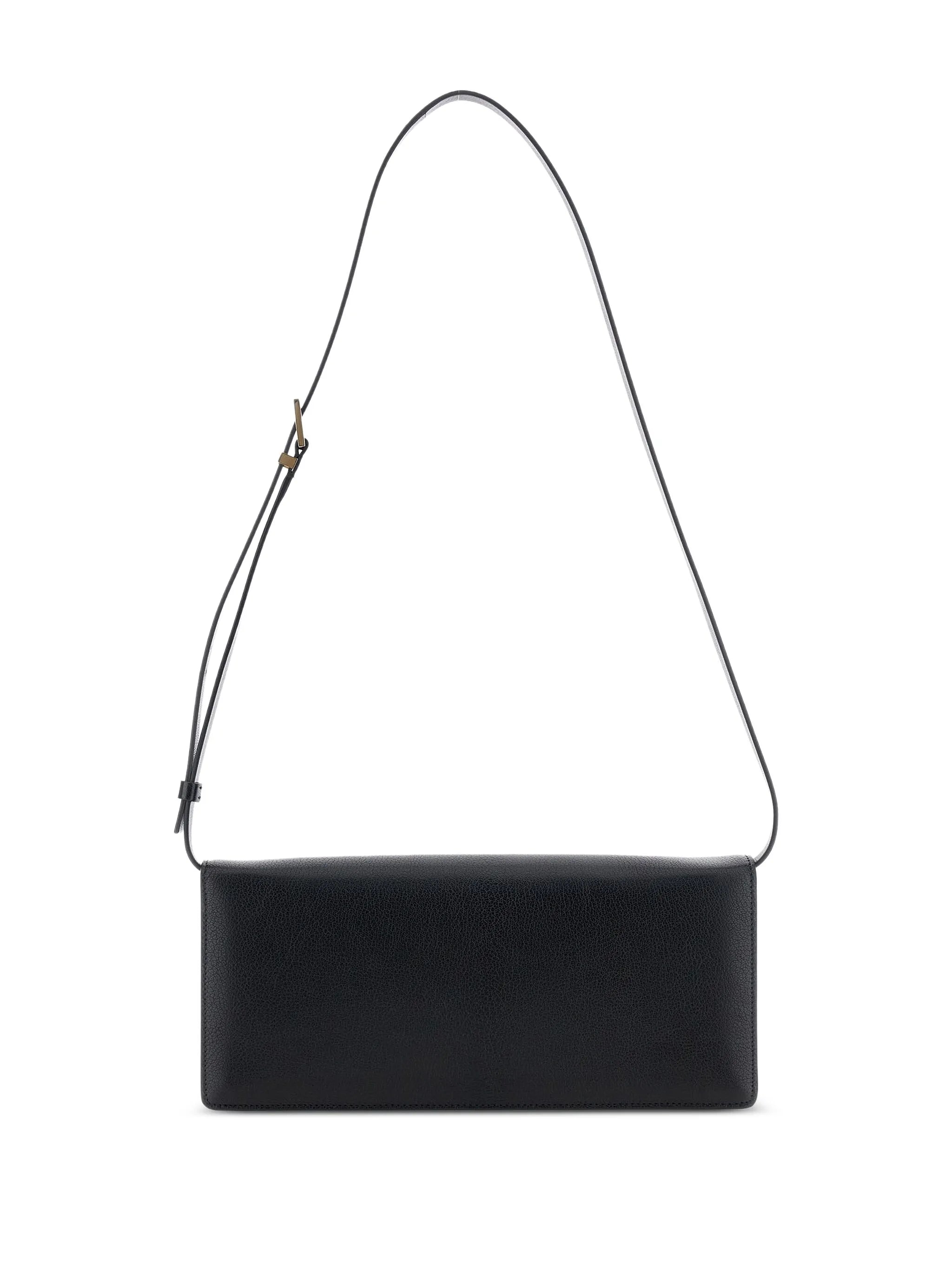 Enlongated leather shoulder bag