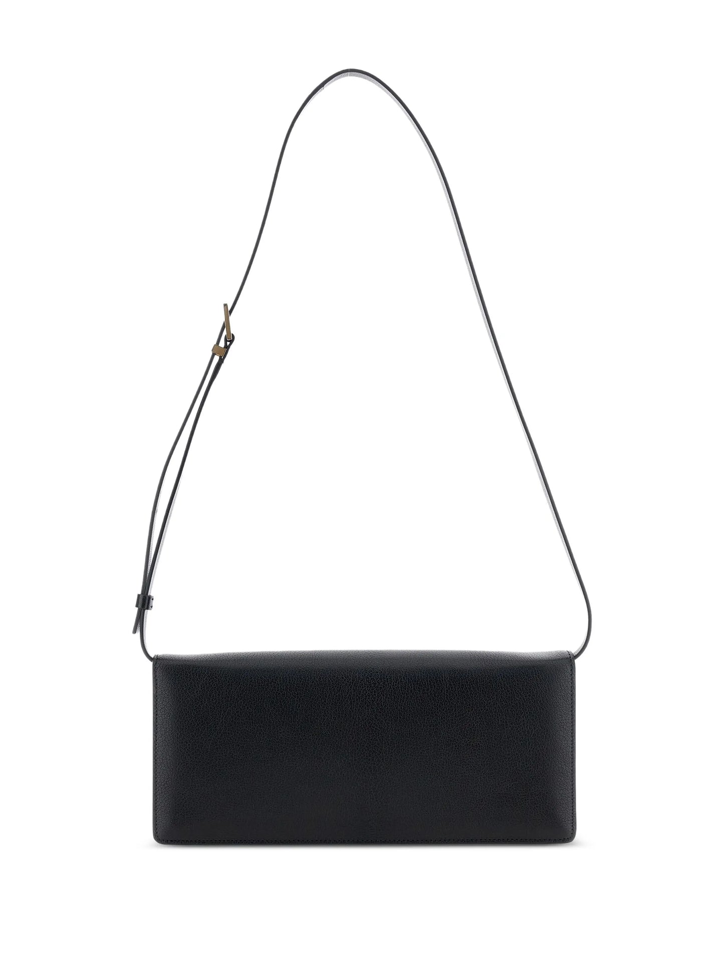 Enlongated leather shoulder bag