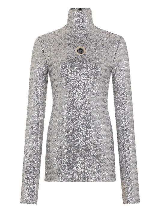 cut-out long-sleeved top