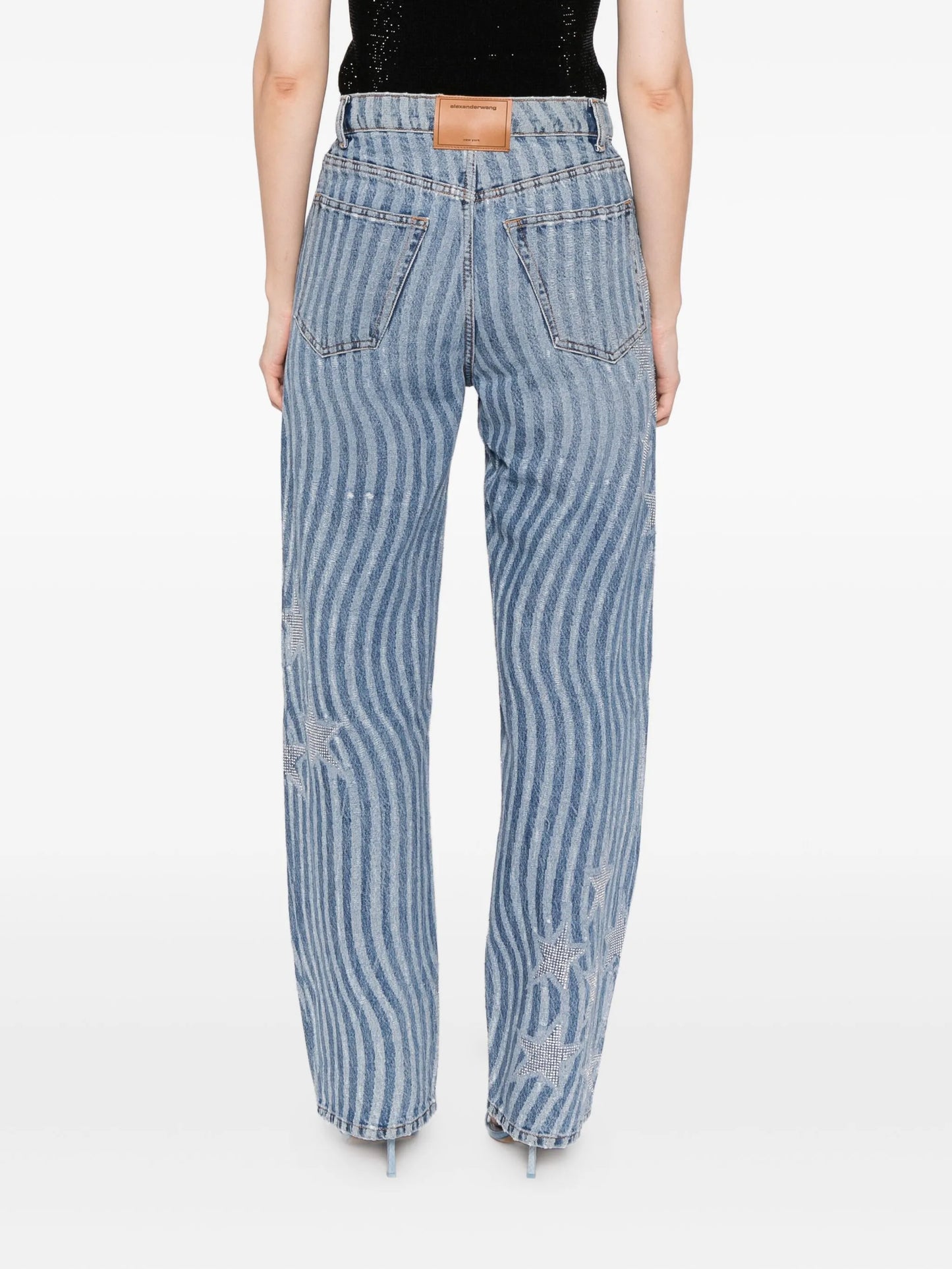 star-embellished jeans
