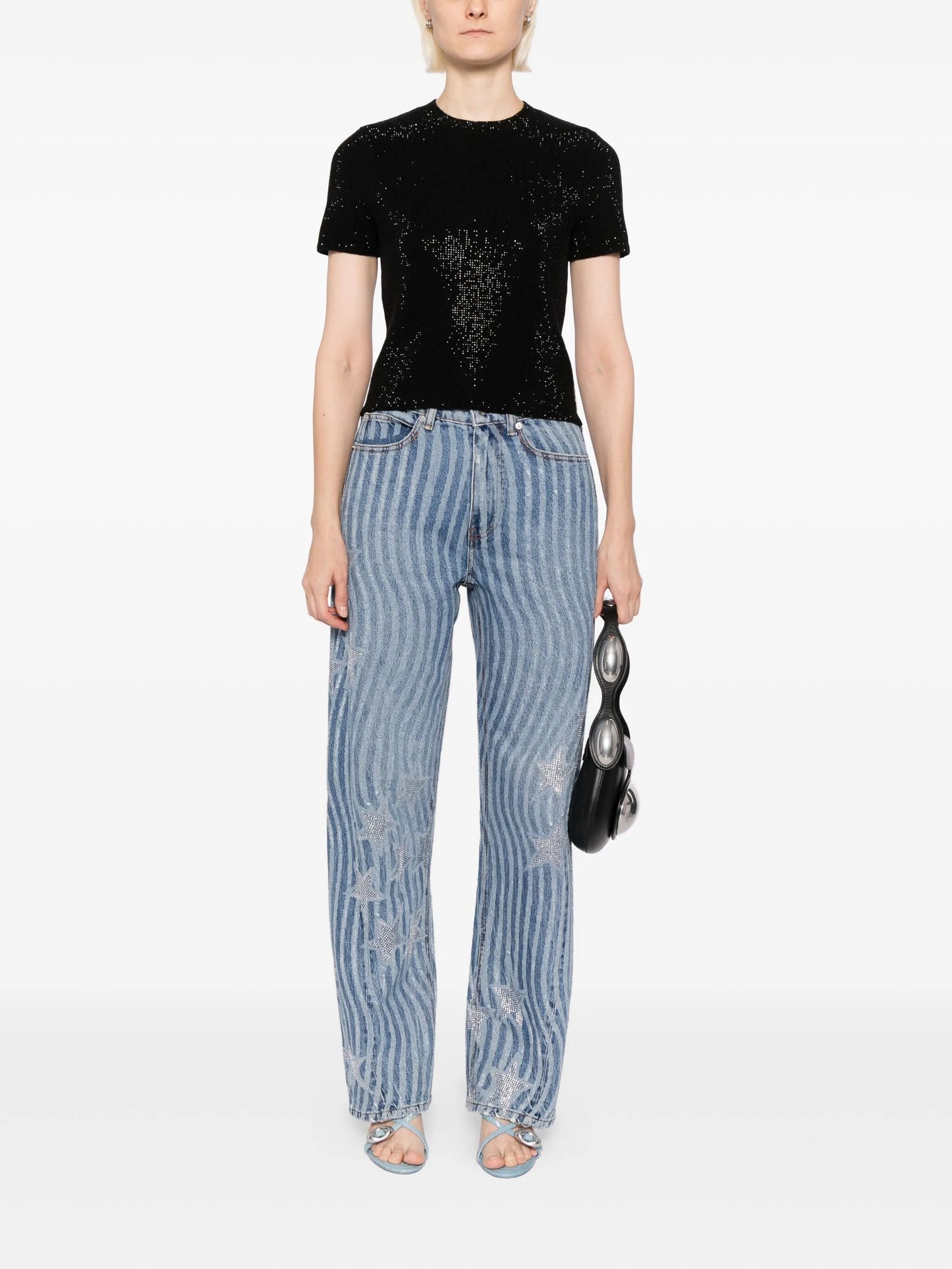 star-embellished jeans