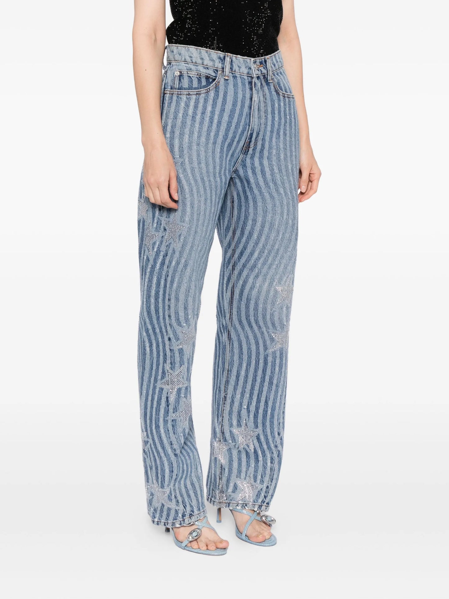 star-embellished jeans