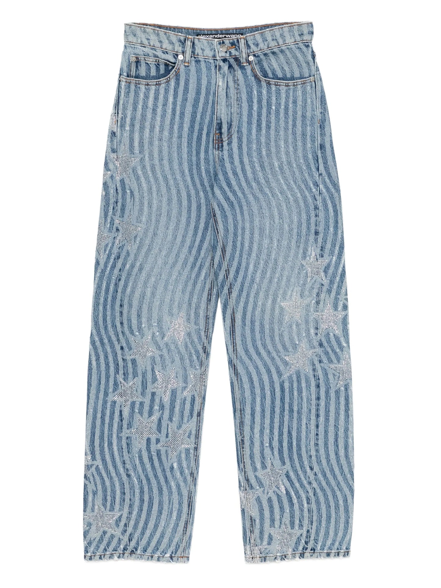 star-embellished jeans