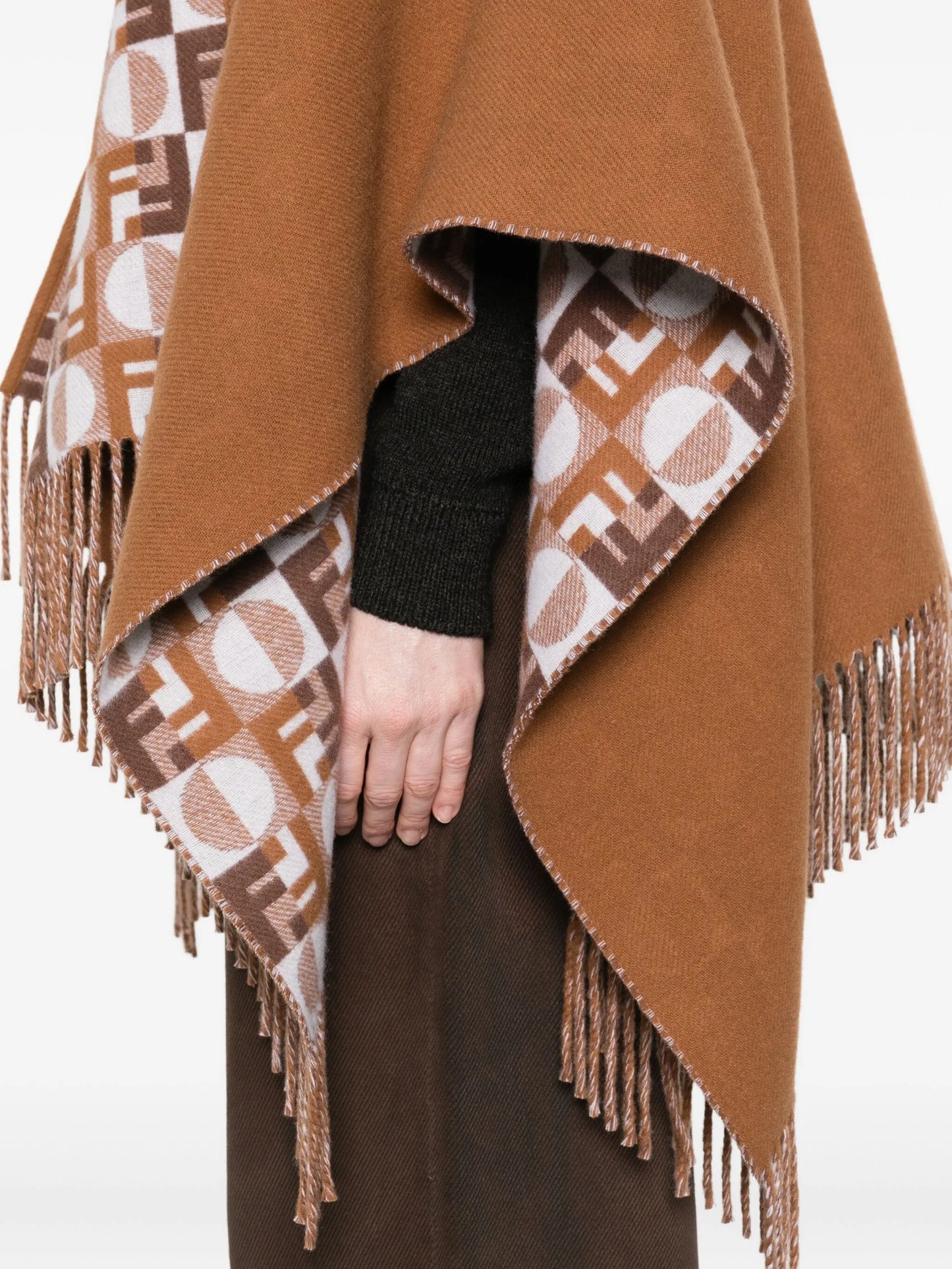 fringe-detail cape