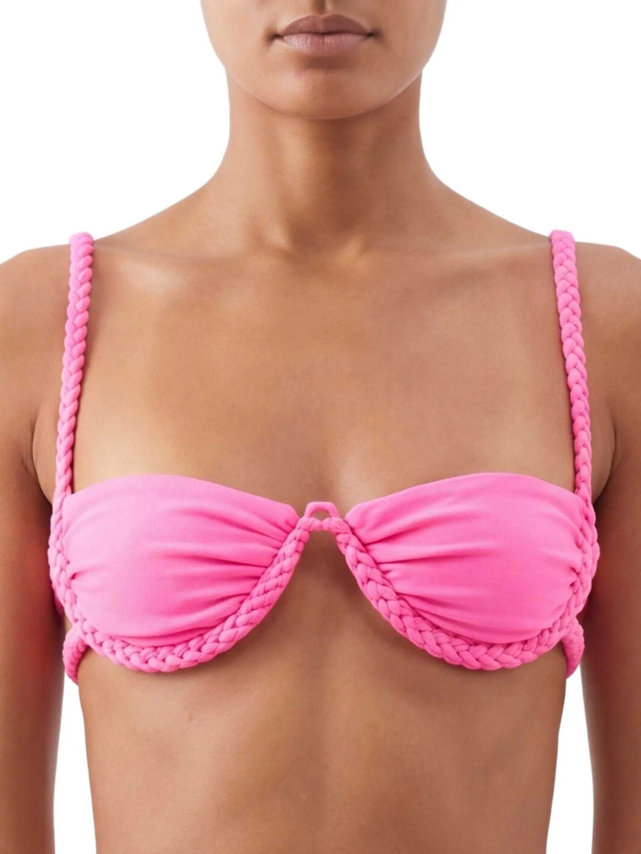 braided-trim bikini top